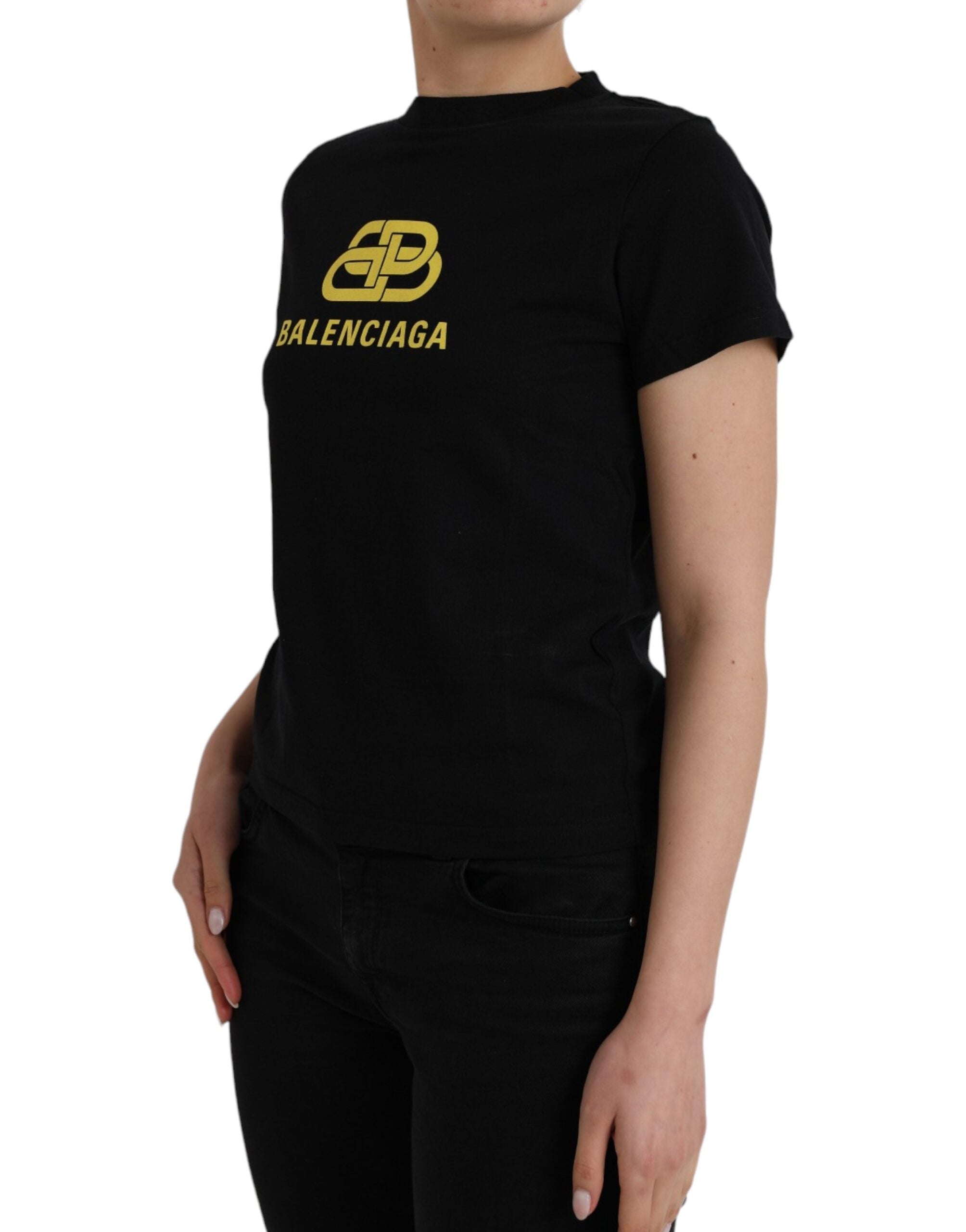 T-shirt Balenciaga logo noir