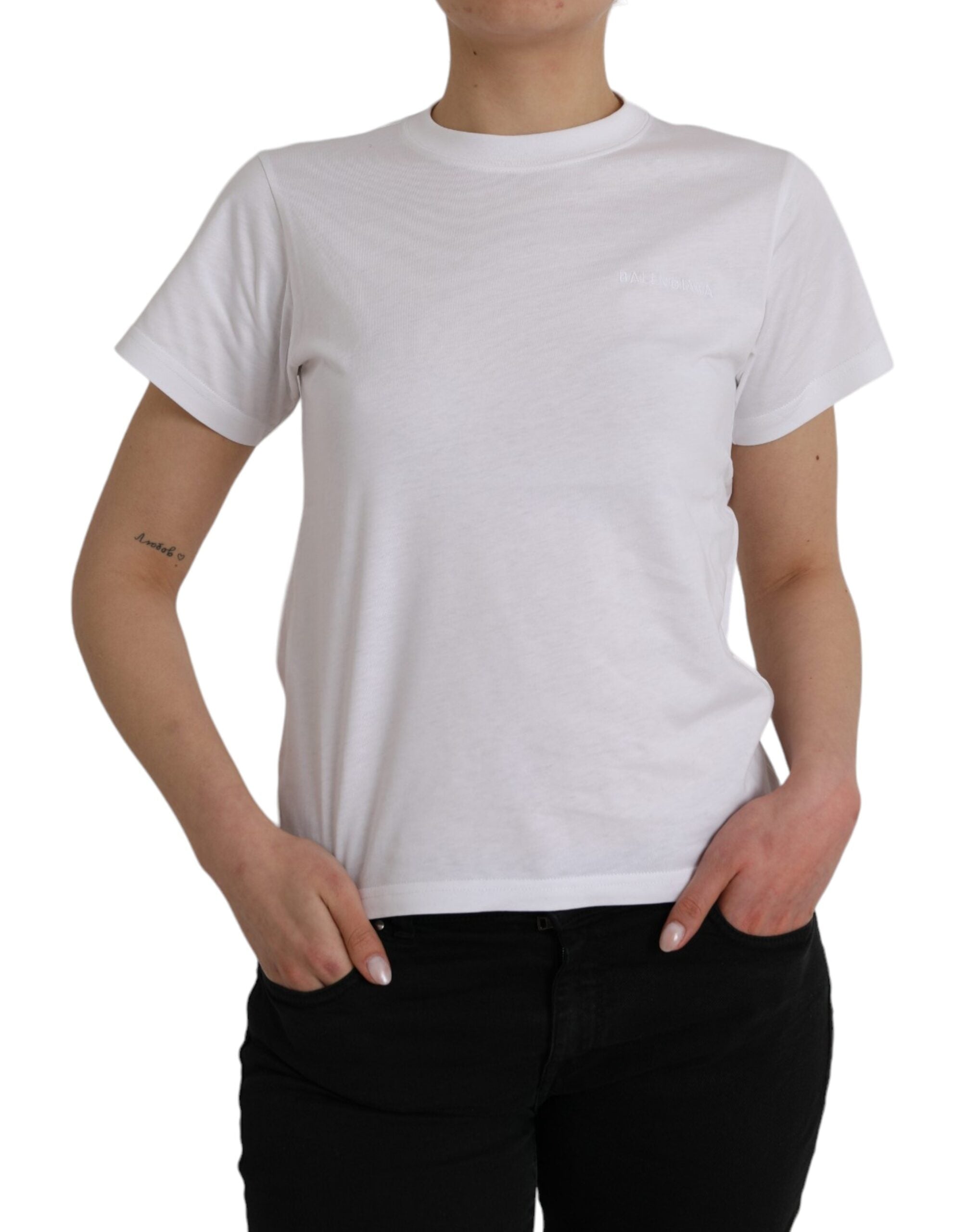 T-shirt Balenciaga col rond blanc