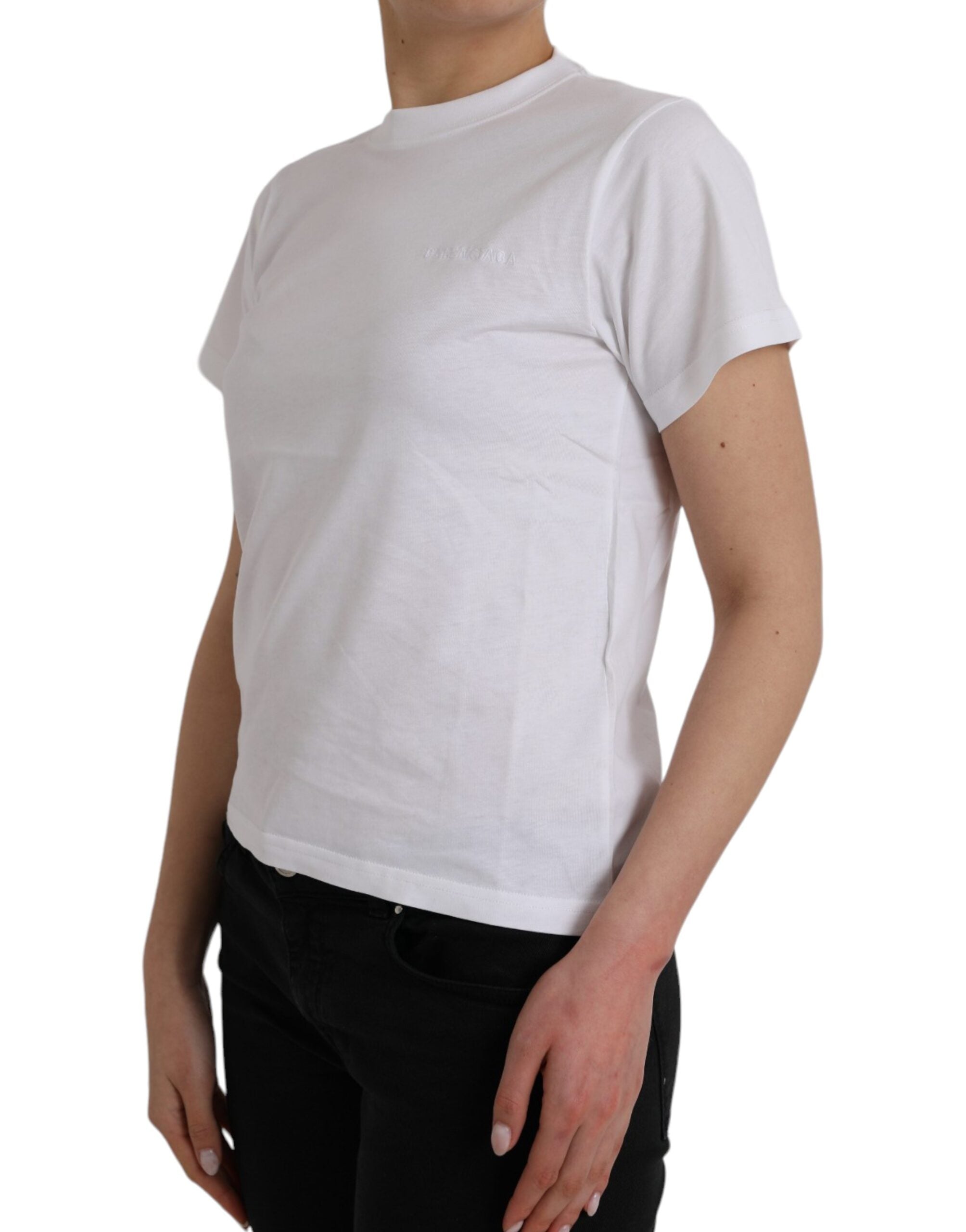 T-shirt Balenciaga col rond blanc