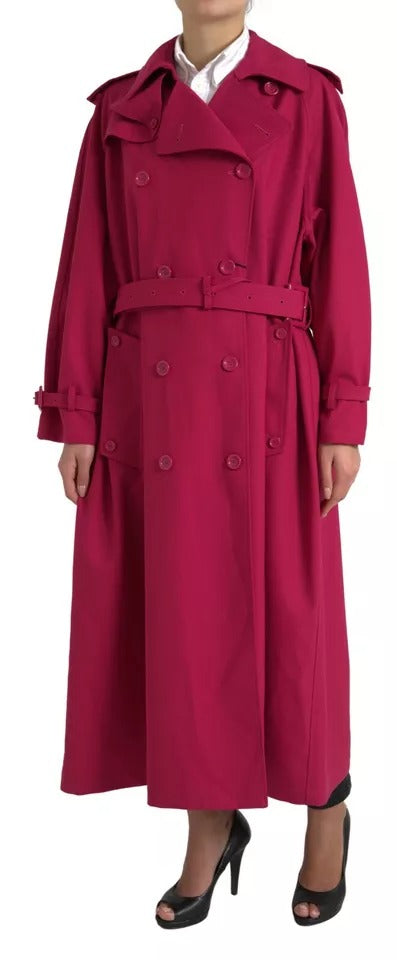 Manteau DOLCE & GABBANA double boutonnage rose foncé