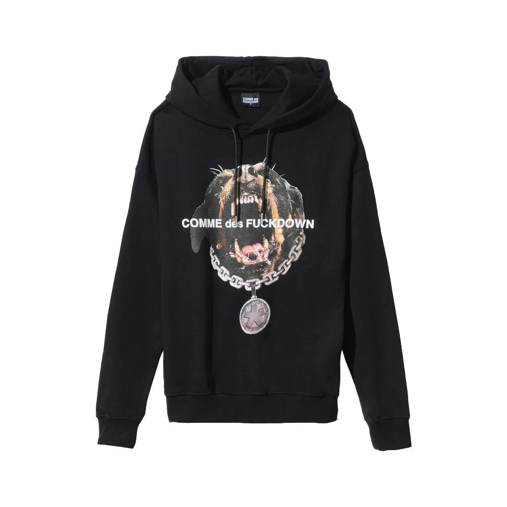 Hoodie Comme des Fuckdown chien noir