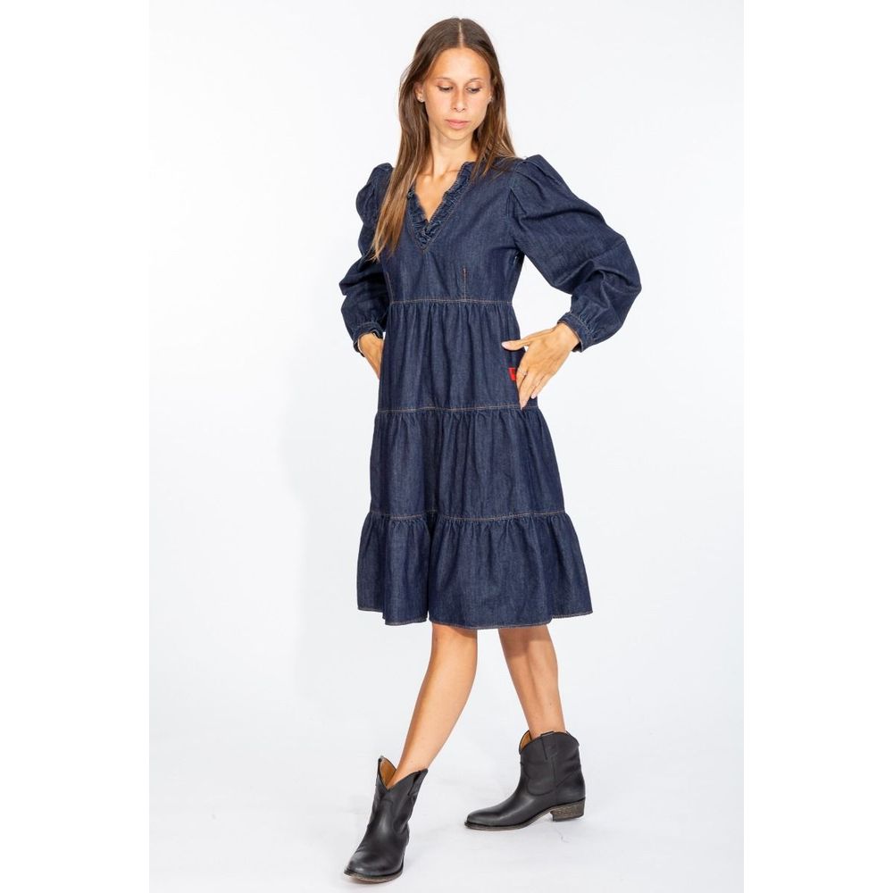 Robe Love Moschino évasée bleu foncé