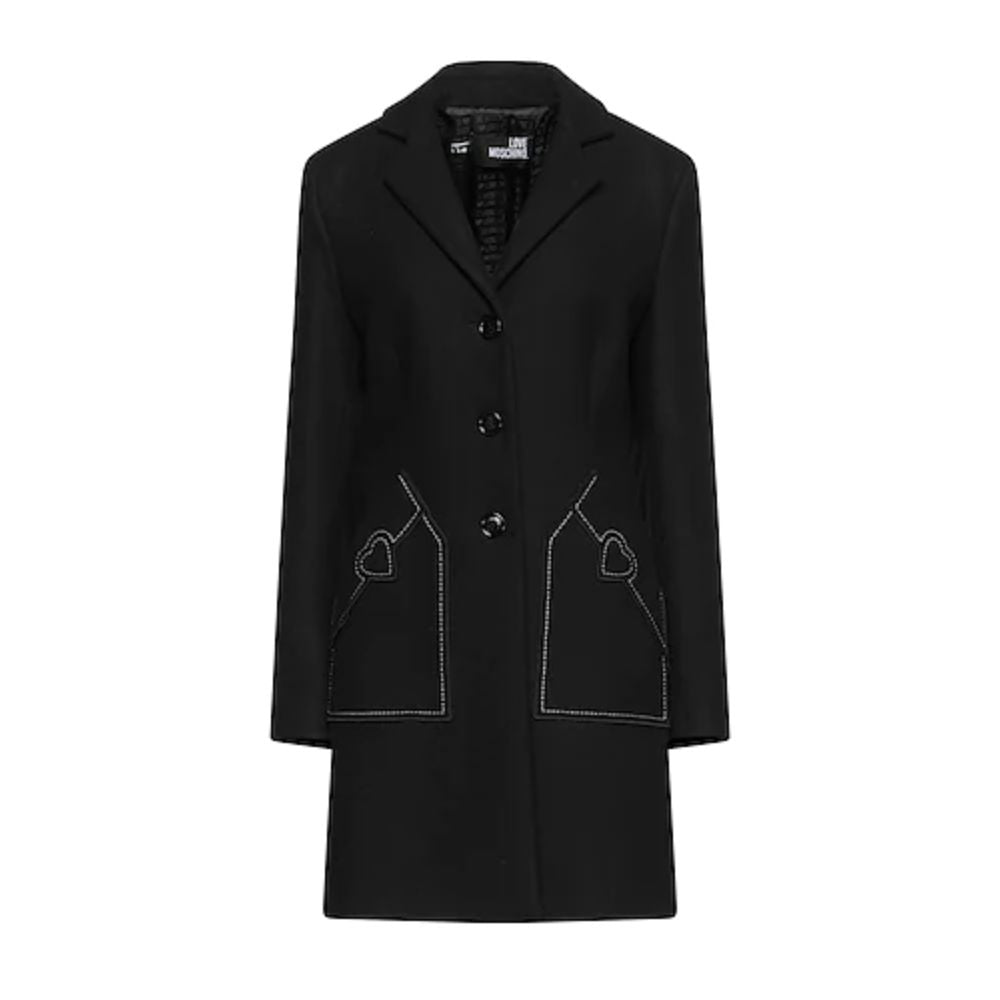 Manteau Love Moschino à cœurs noir
