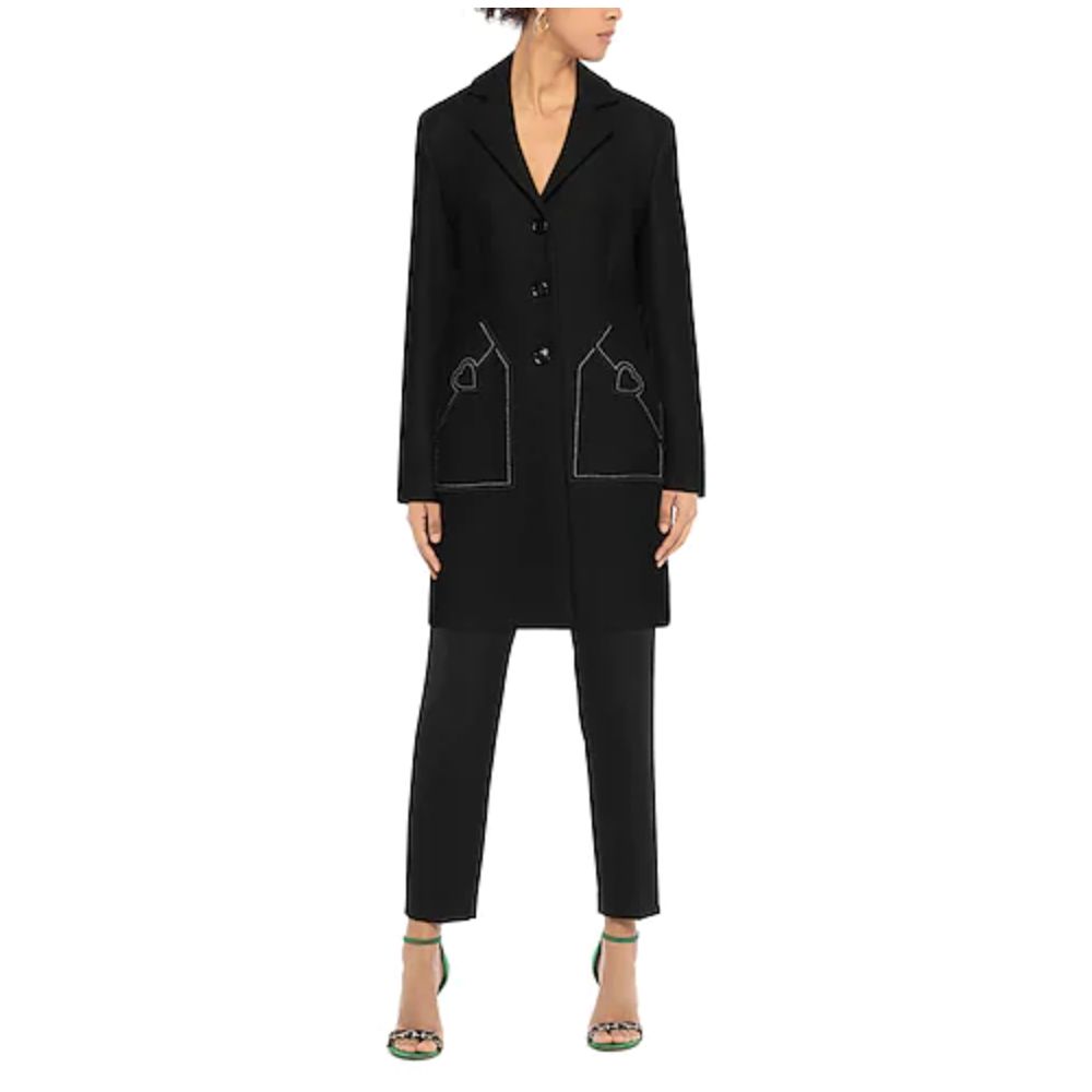 Manteau Love Moschino à cœurs noir