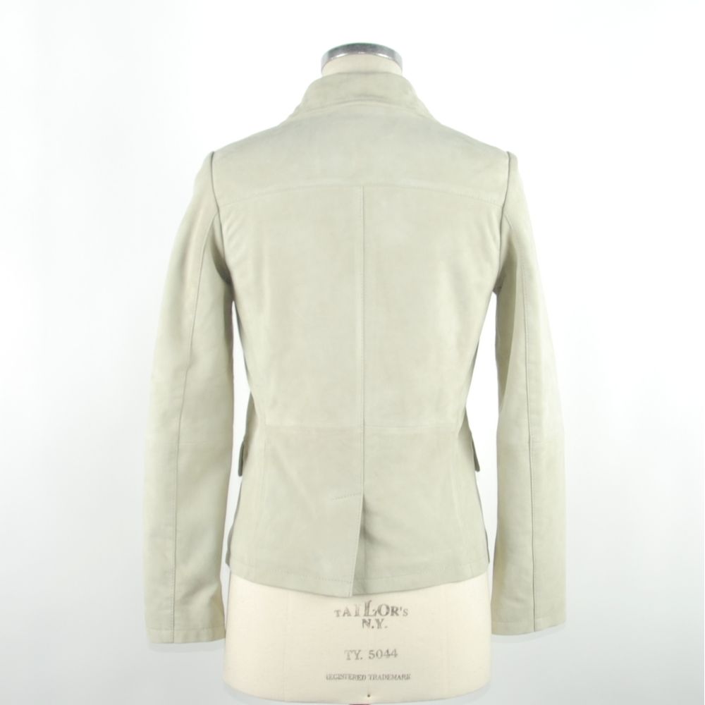 Veste Emilio Romanelli blanche en cuir