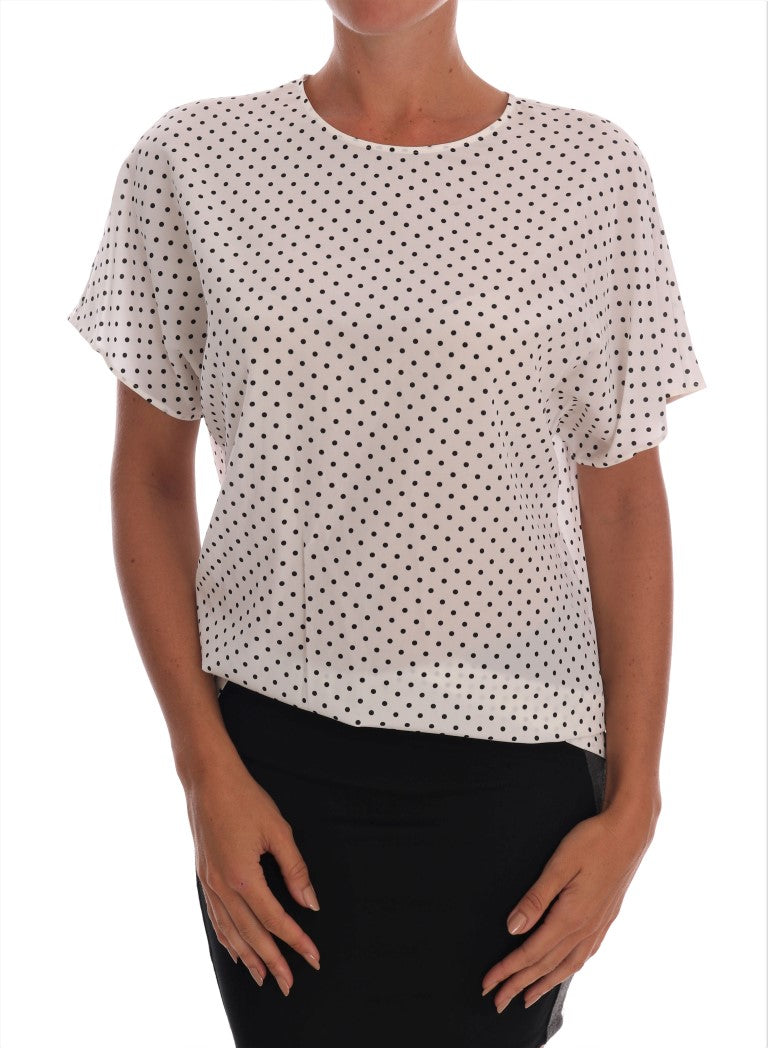 T-shirt Dolce & Gabbana Sicilian blanc à pois noirs