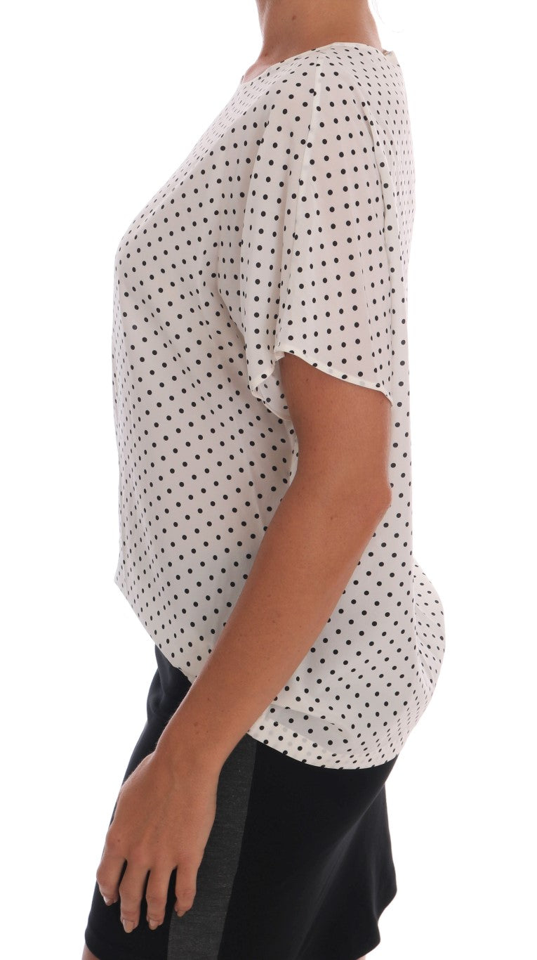 T-shirt Dolce & Gabbana Sicilian blanc à pois noirs