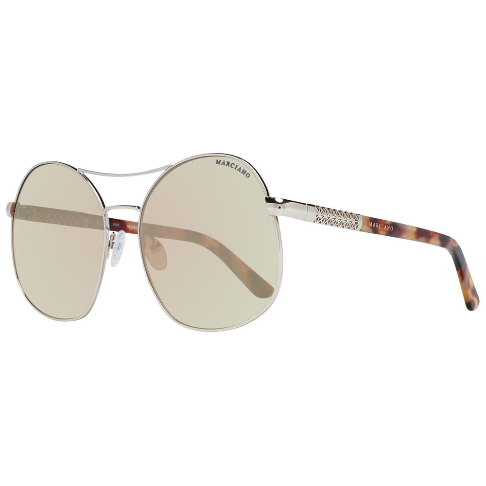 Lunettes de soleil or rose aviator vertes