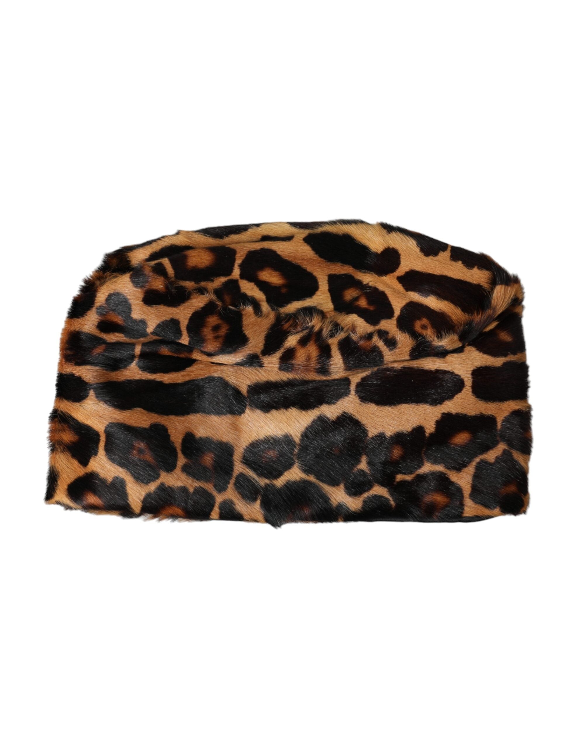 Chapeau seau Dolce & Gabbana en cuir marron