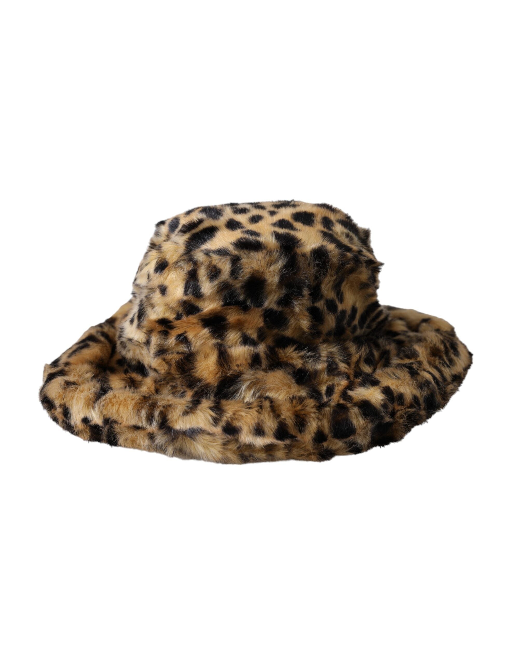 Chapeau seau Dolce & Gabbana marron léopard