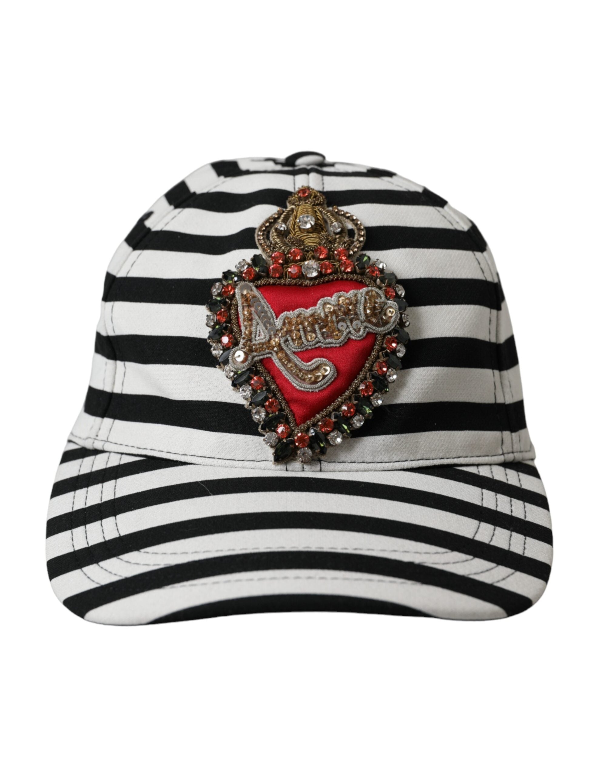 Casquette Dolce & Gabbana à rayures noires et blanches