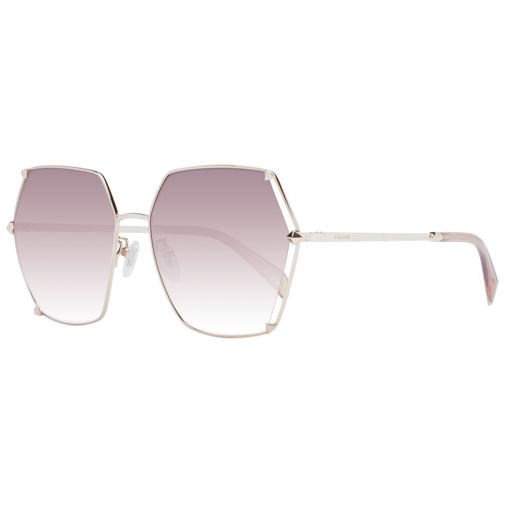 Lunettes de soleil Rose Gold carrées roses dorées