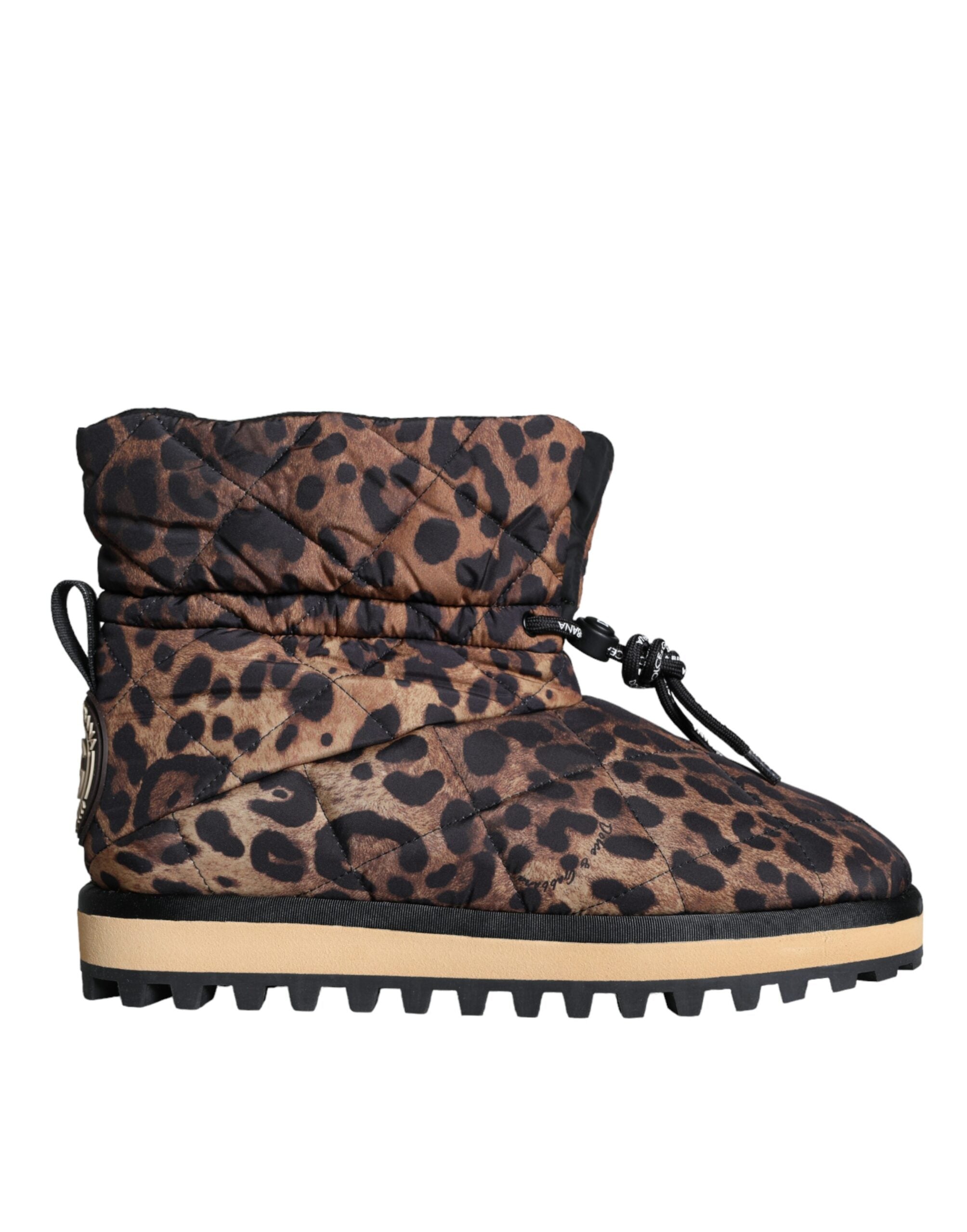 Bottines Dolce & Gabbana à motif léopard brunes
