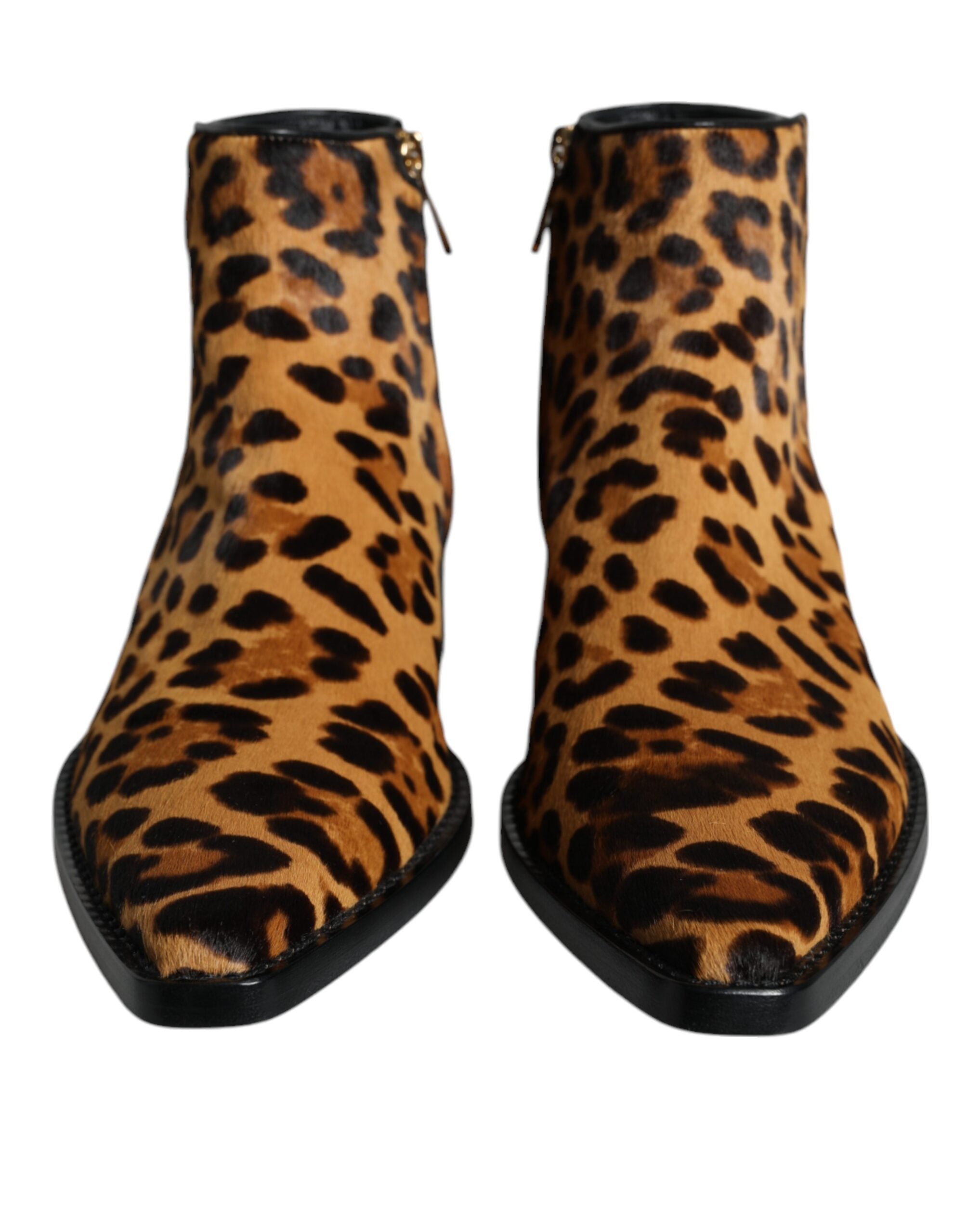 Bottines Dolce & Gabbana à imprimé léopard brunes
