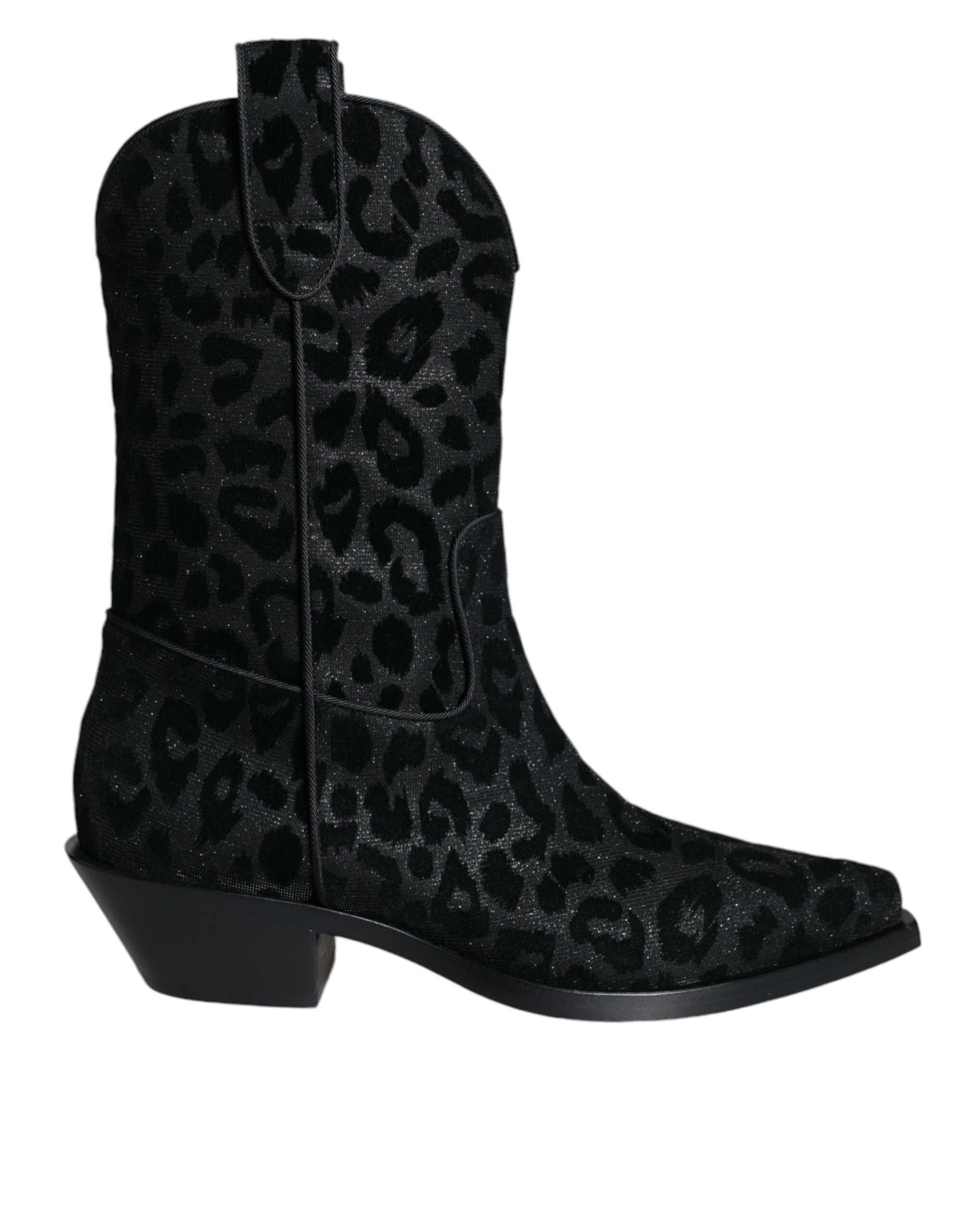Bottines Dolce & Gabbana léopard noir et gris