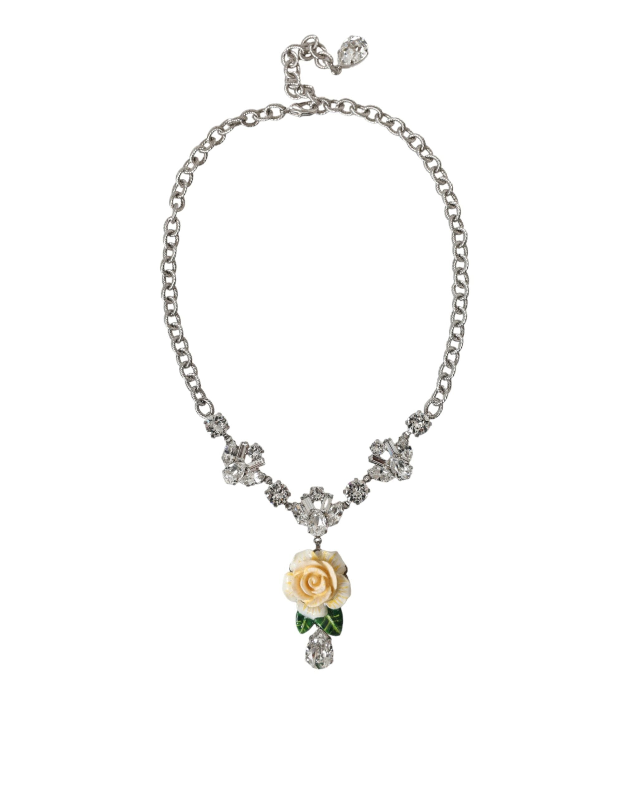 Pendentif Dolce & Gabbana floral argenté