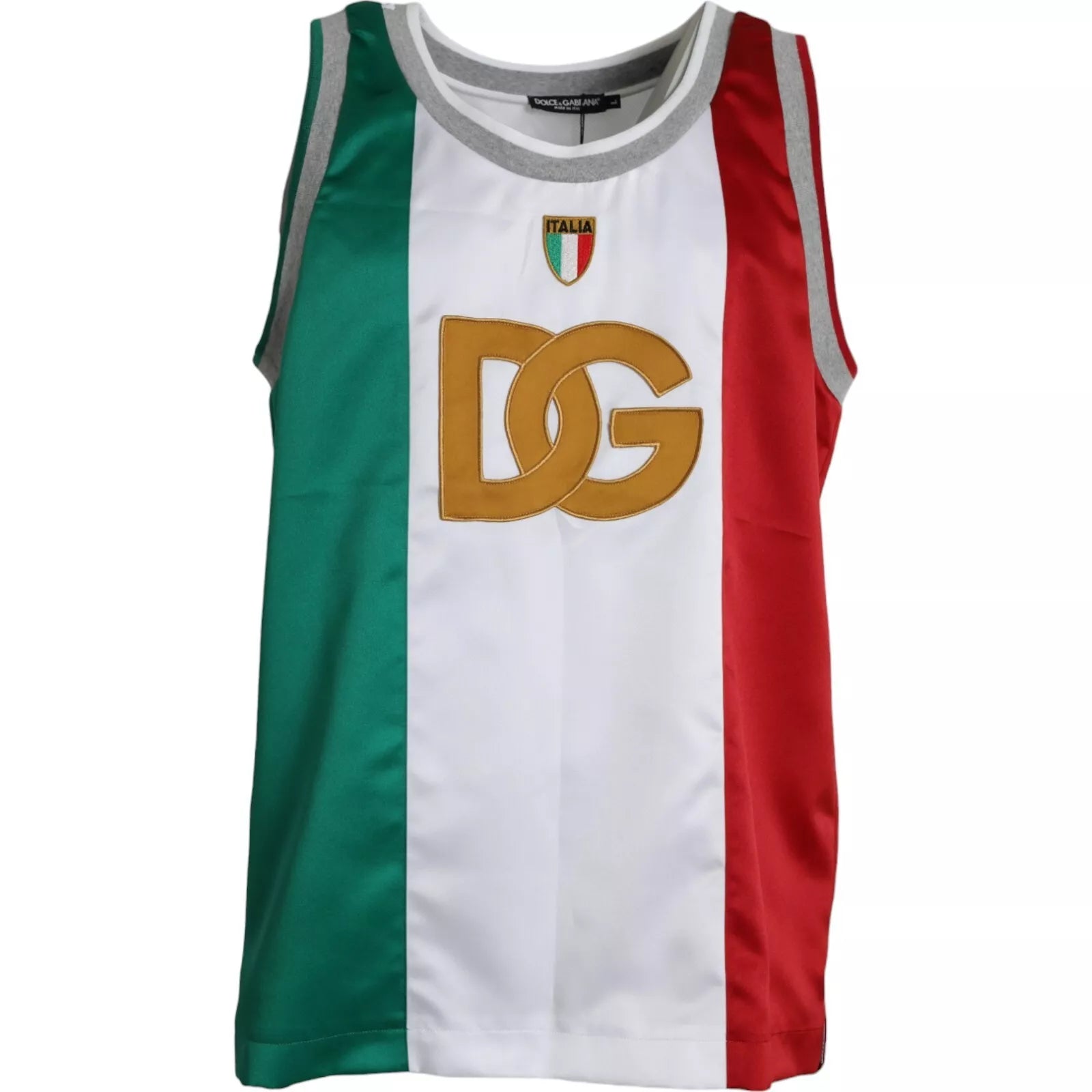 T-shirt Dolce & Gabbana sans manches blanc, vert, rouge