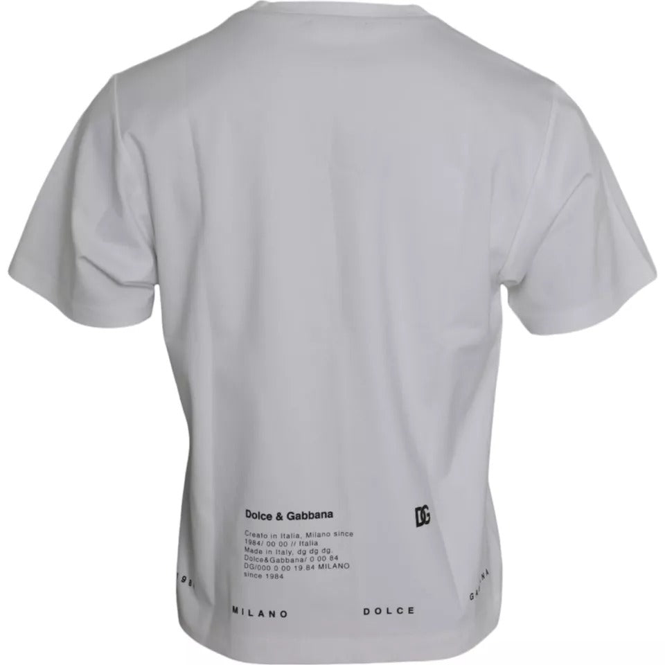 T-shirt Dolce & Gabbana blanc imprimé lèvres rouges