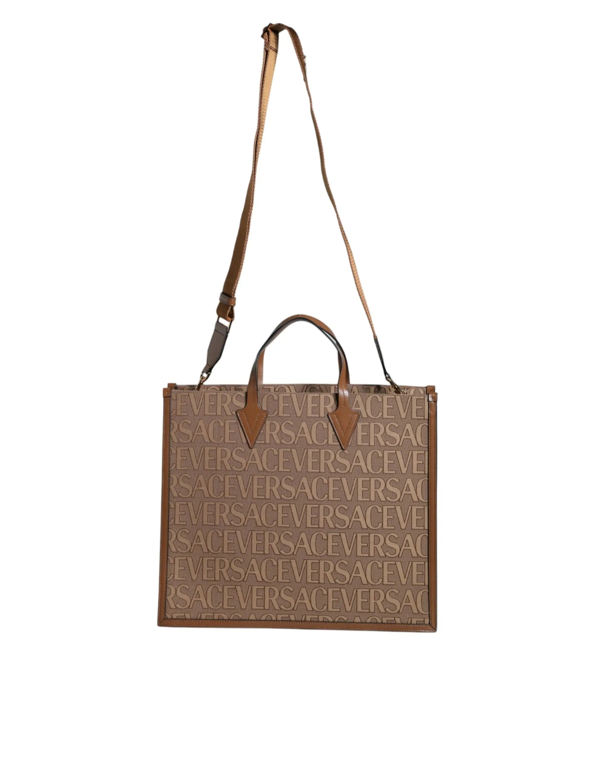 Sac tote Versace jacquard marron Versace