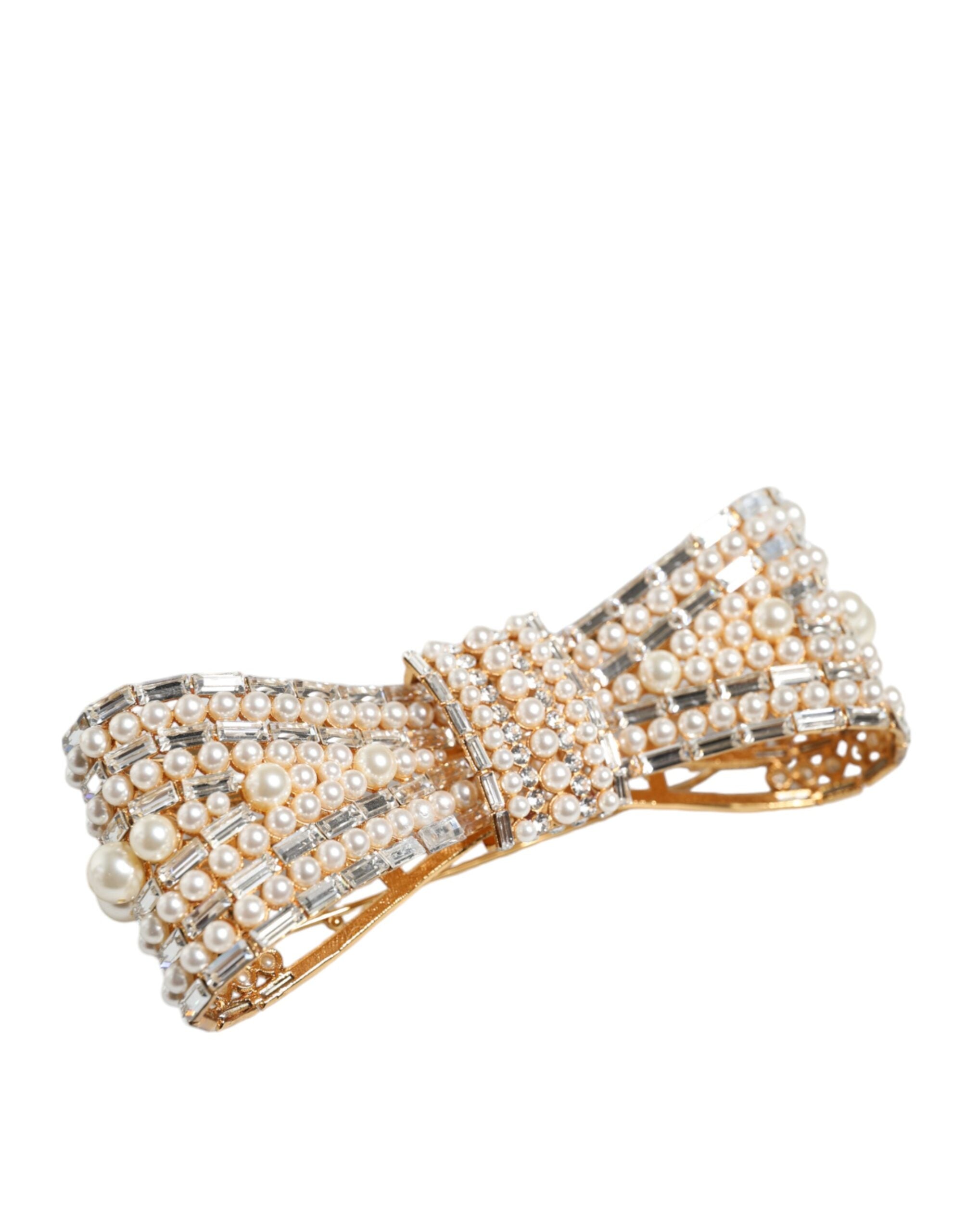 Broche Dolce & Gabbana en forme de nœud dorée