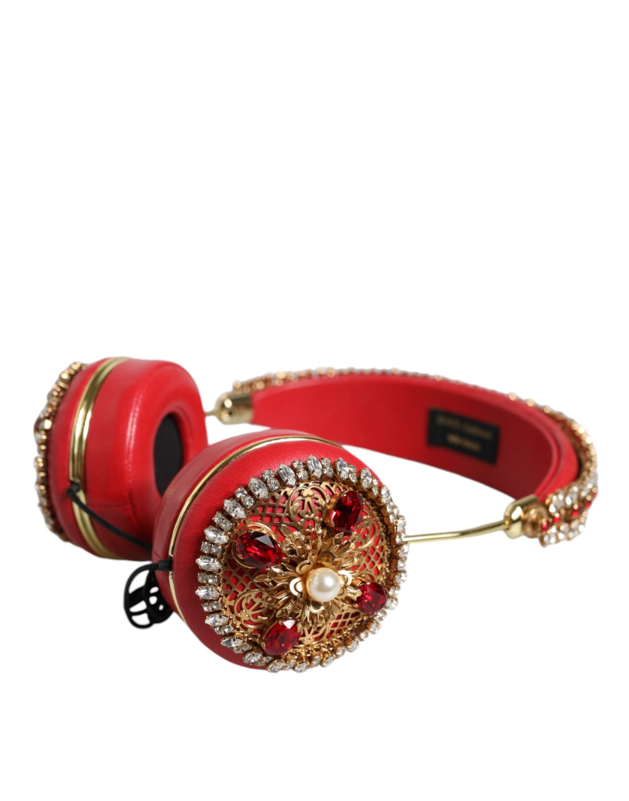 Casque Dolce & Gabbana en cuir rouge