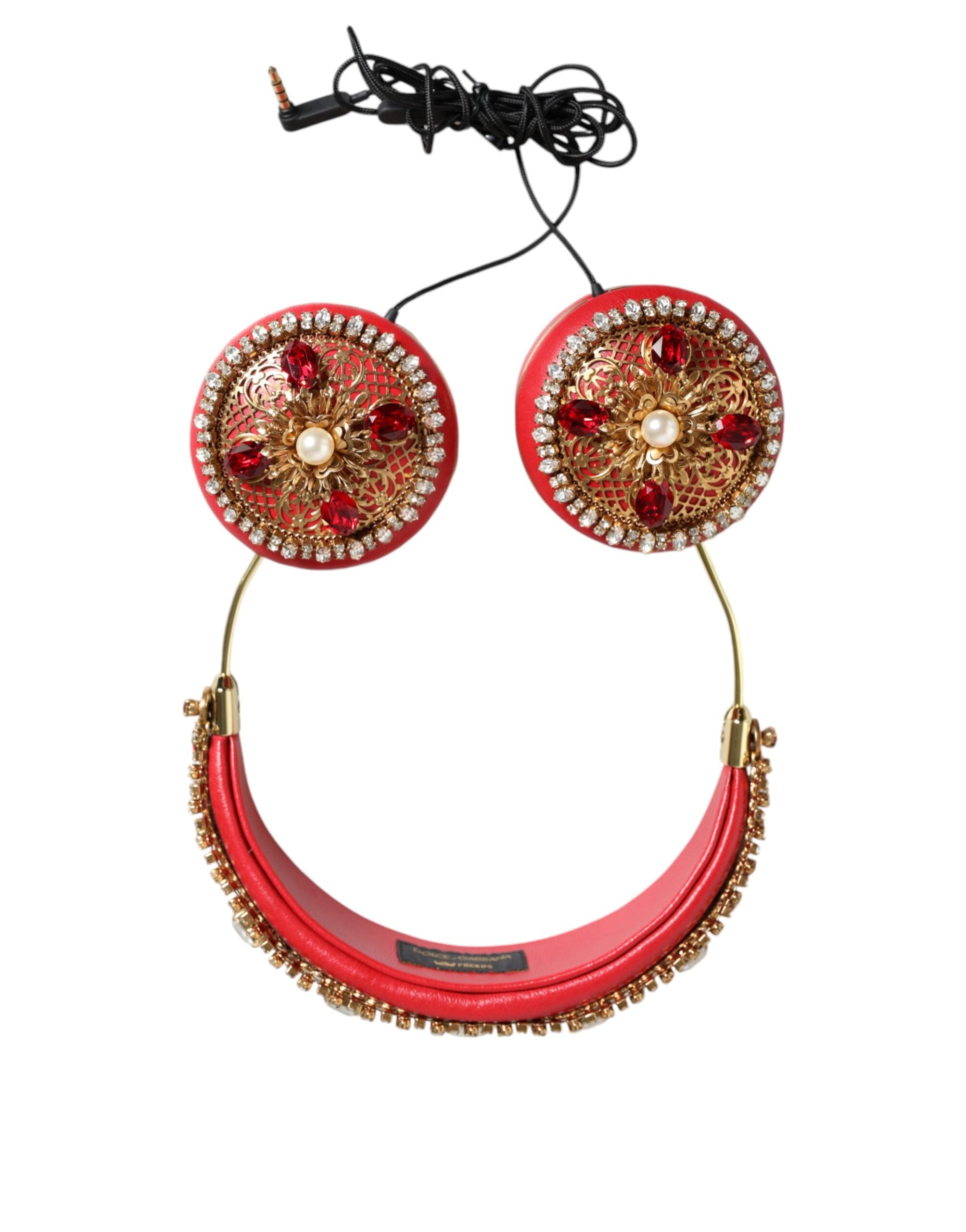 Casque Dolce & Gabbana en cuir rouge