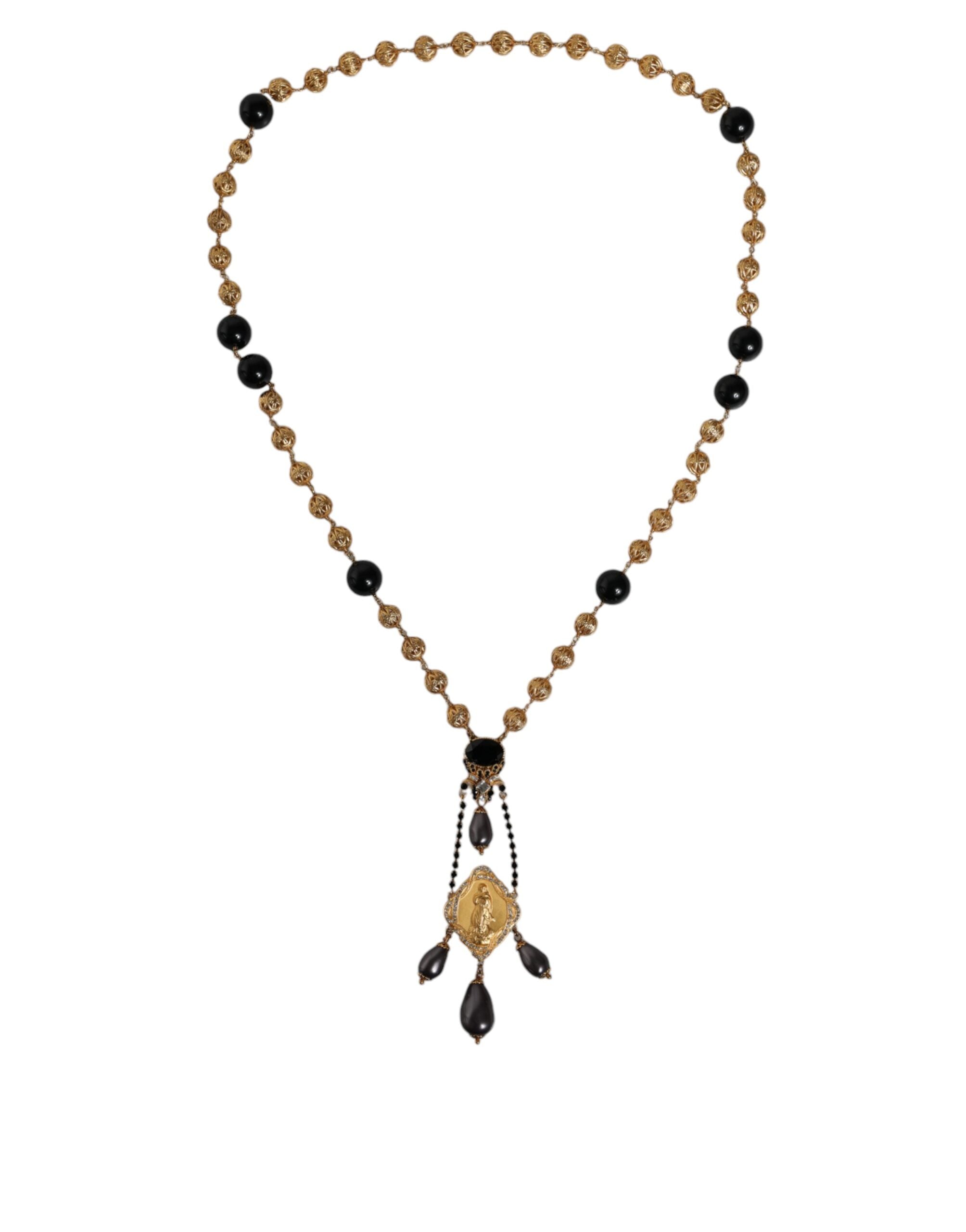 Collier Dolce & Gabbana perles noires