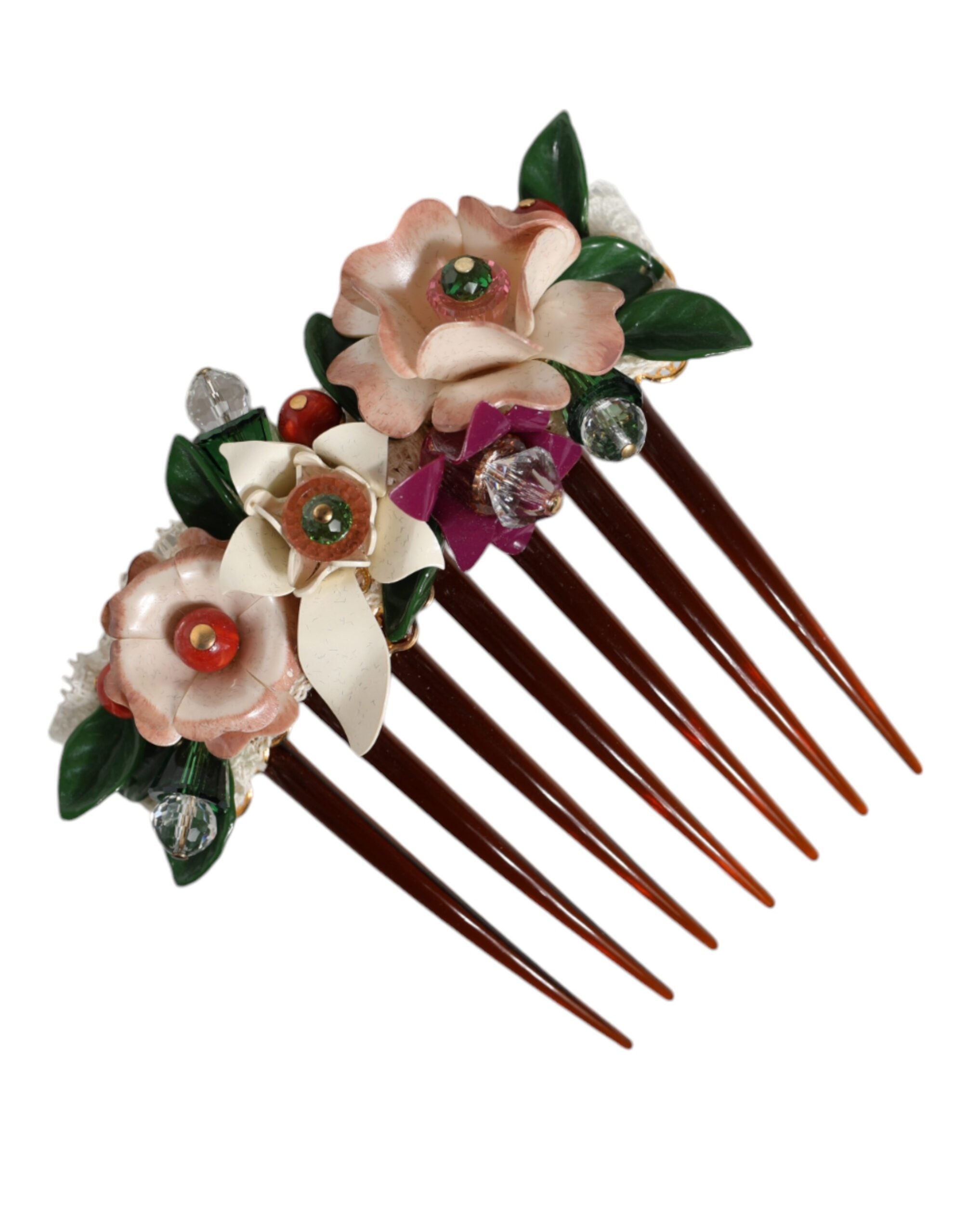 Peigne Dolce & Gabbana floral marron