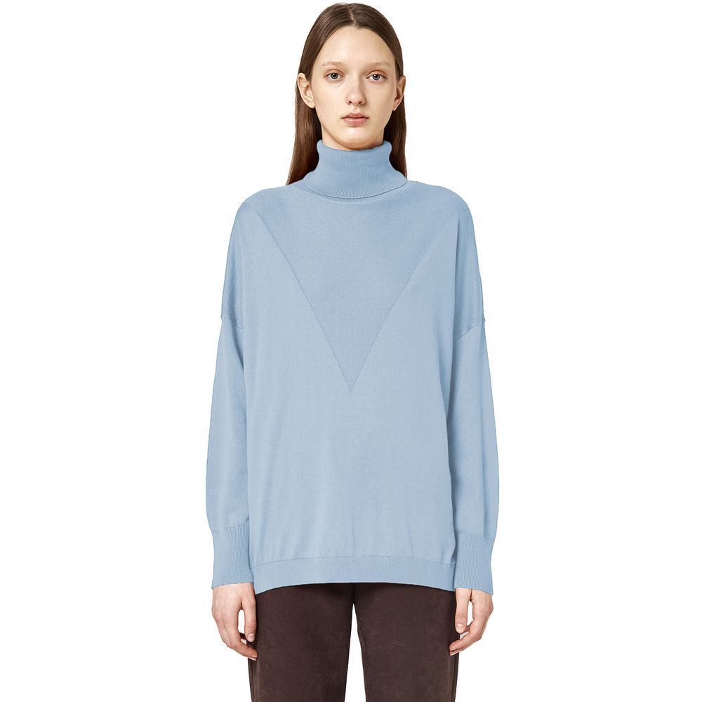 Pull col roulé Alpha Studio bleu clair