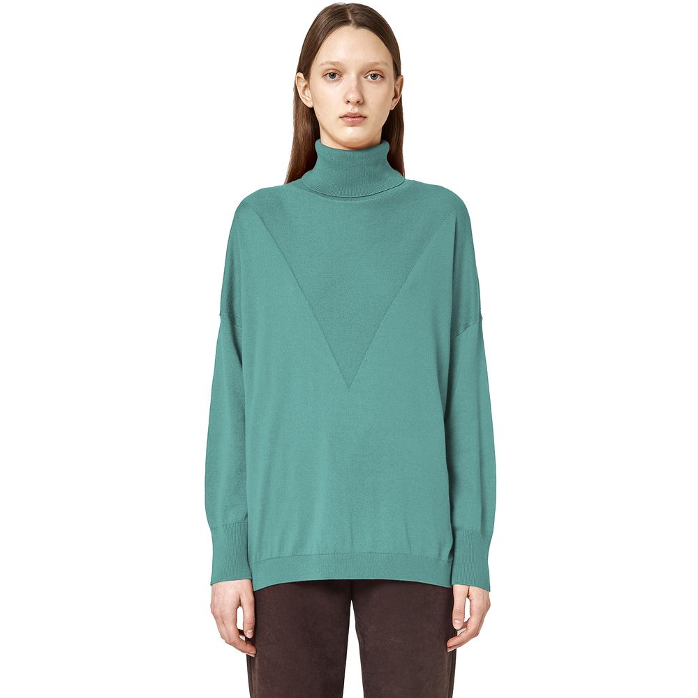 Pull col roulé Alpha Studio vert
