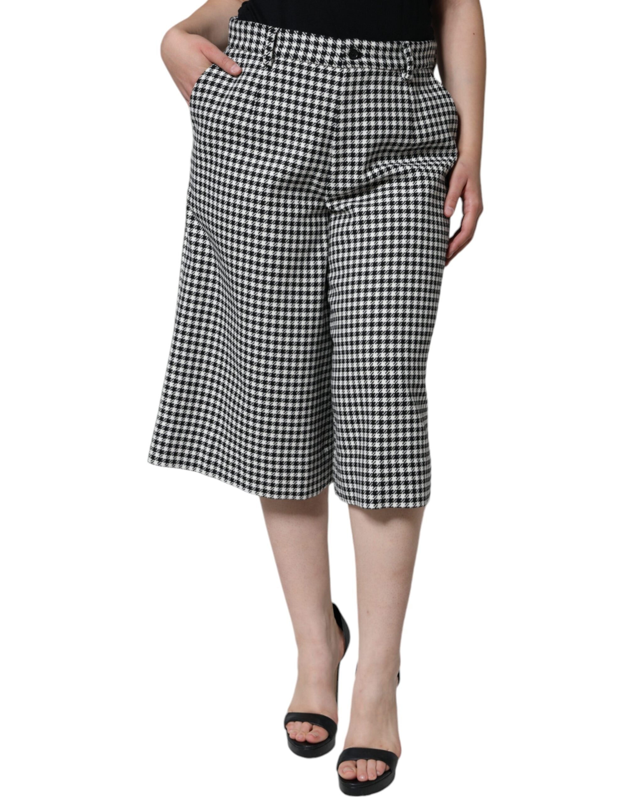 Pantalons Dolce & Gabbana houndstooth noir et blanc