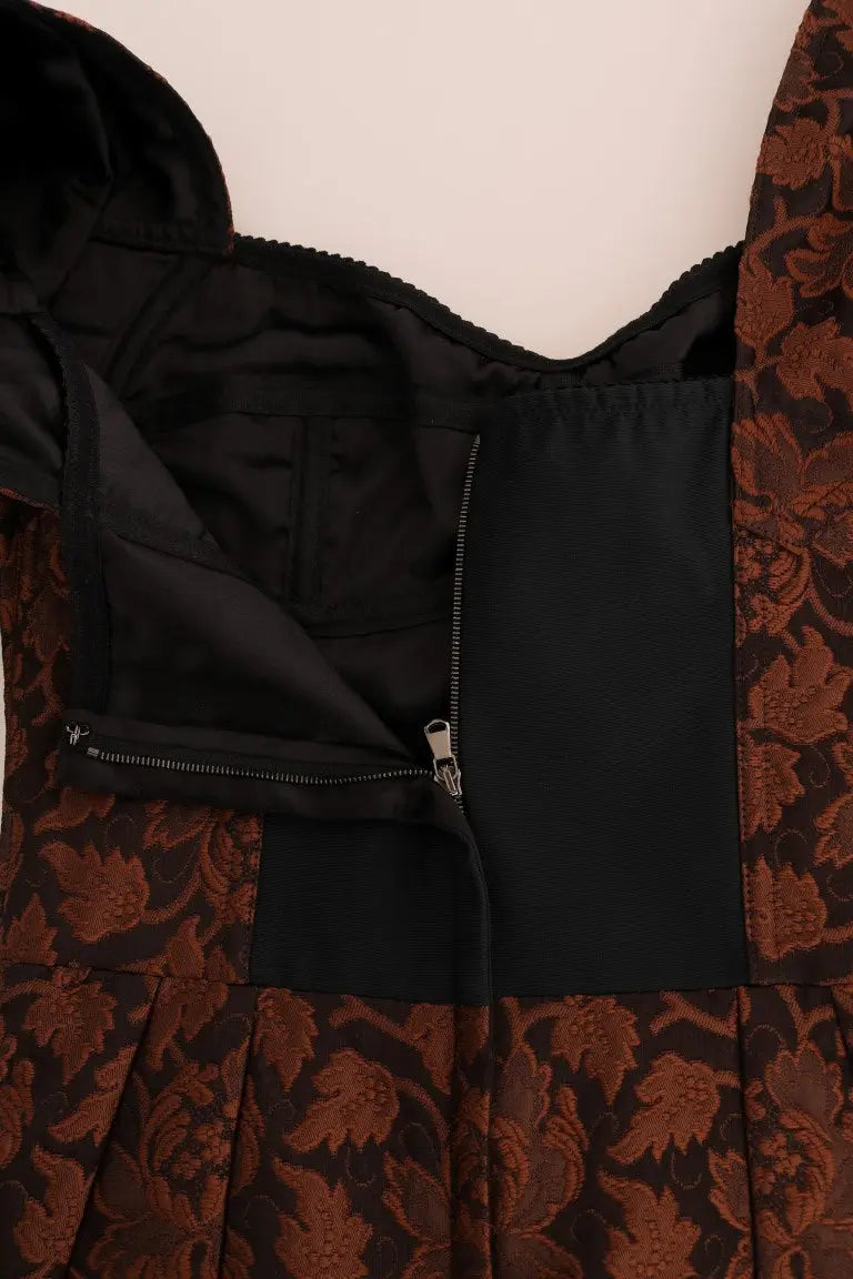Robe Dolce & Gabbana A-Line marron et noire Dolce & Gabbana