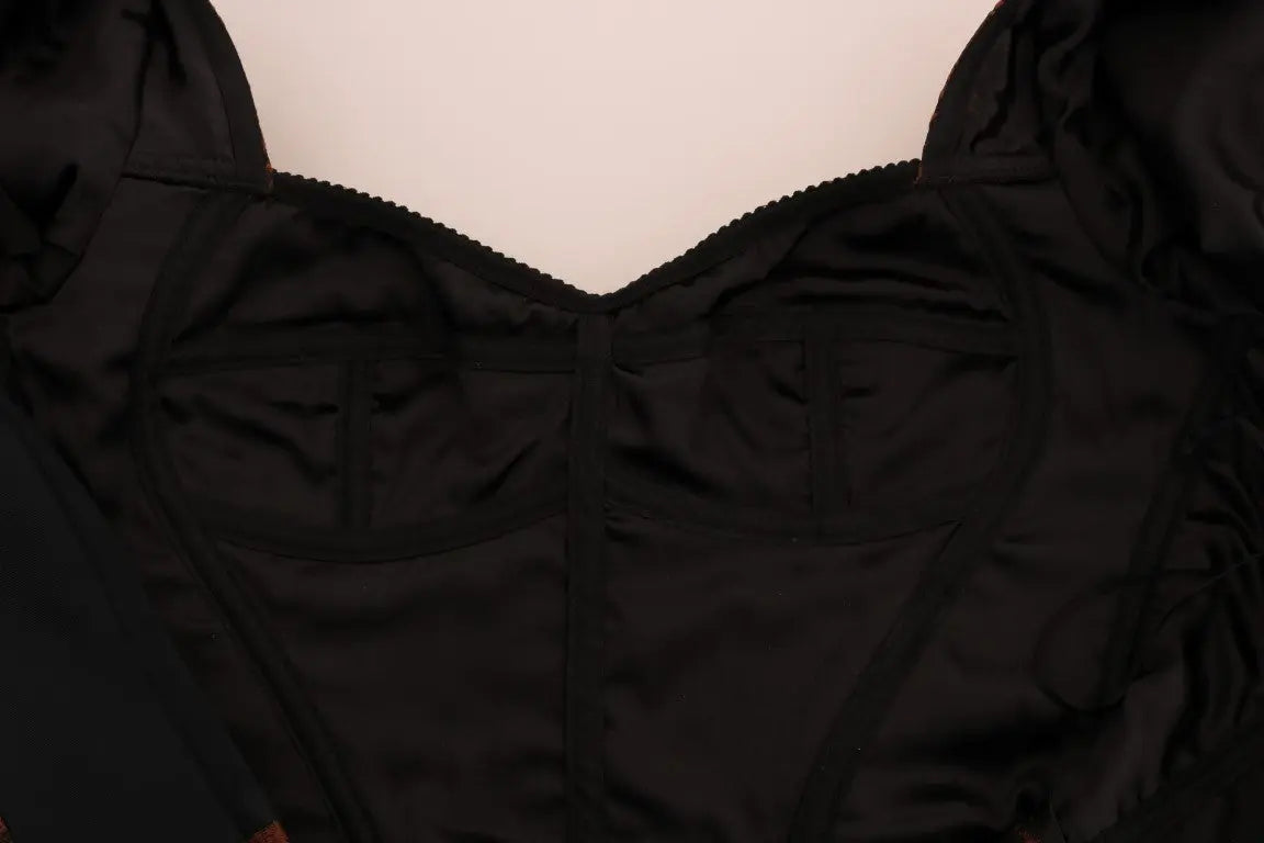 Robe Dolce & Gabbana A-Line marron et noire Dolce & Gabbana