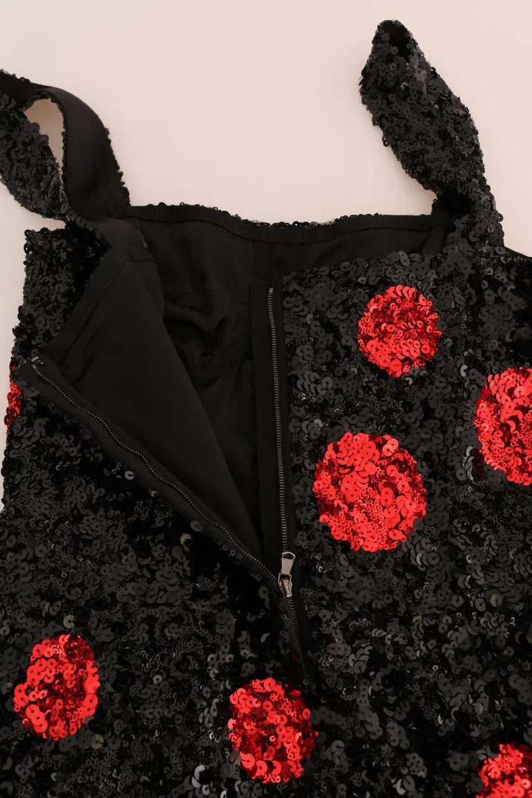 Robe Dolce & Gabbana Shift noire et rouge Dolce & Gabbana