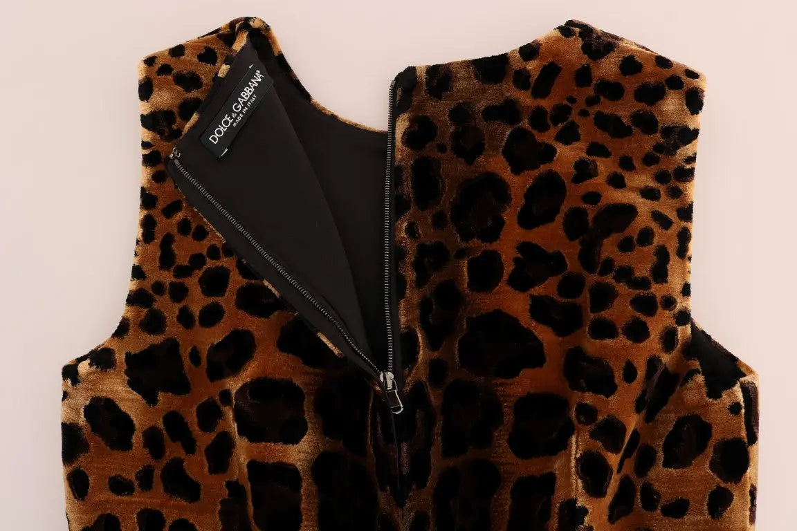 Robe Dolce & Gabbana sheath imprimé léopard marron Dolce & Gabbana