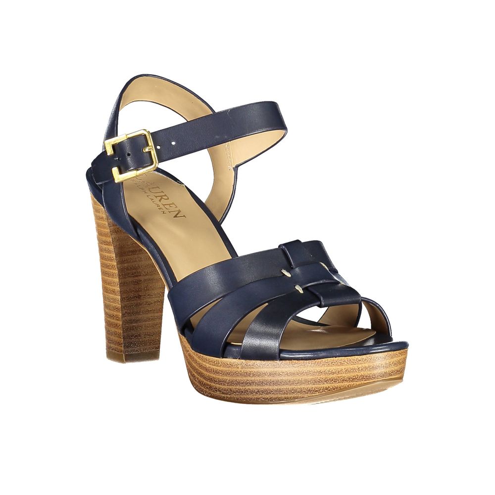 Sandales bleues cuir à talons