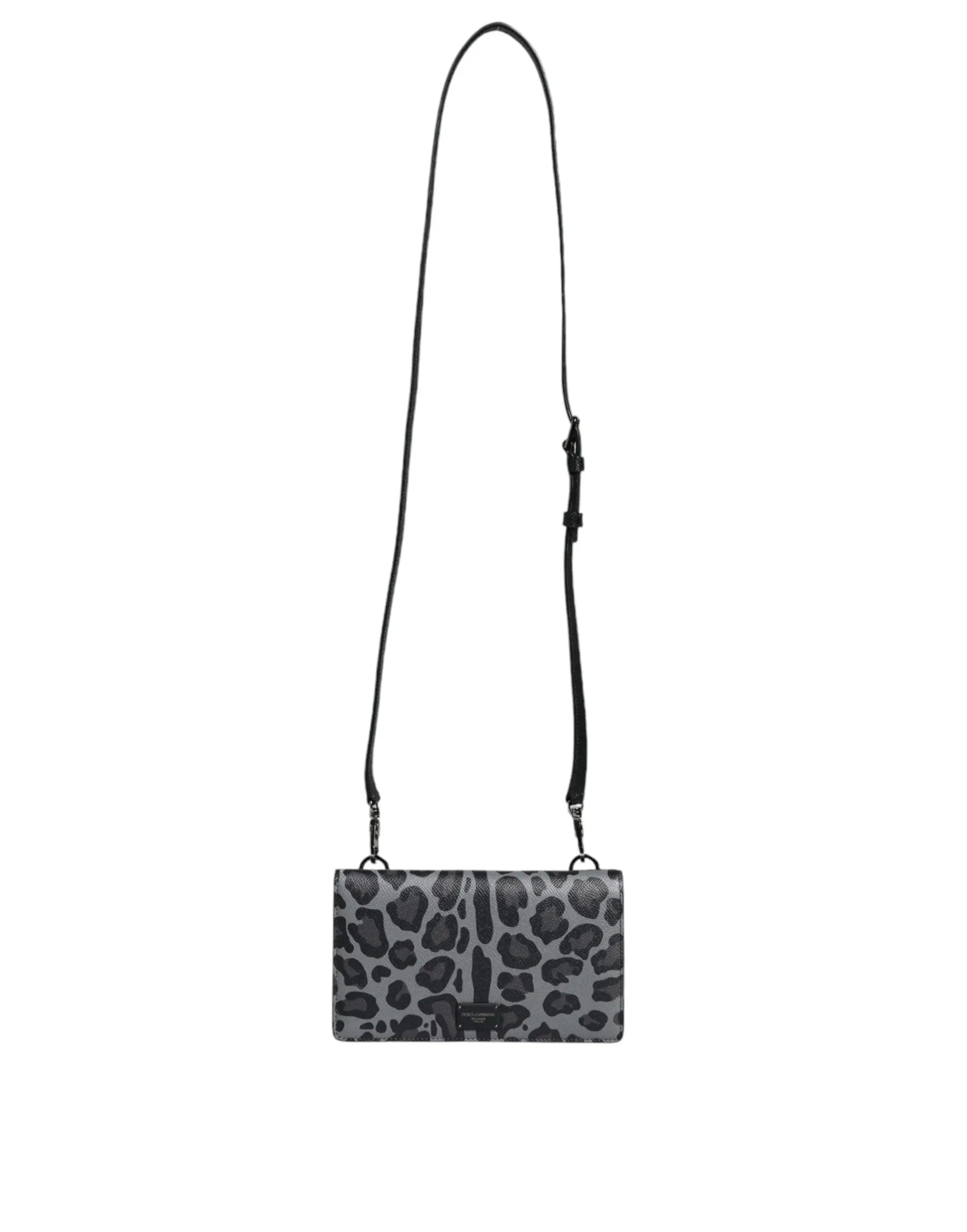 Sac bifold dolce & gabbana léopard noir et gris Dolce & Gabbana