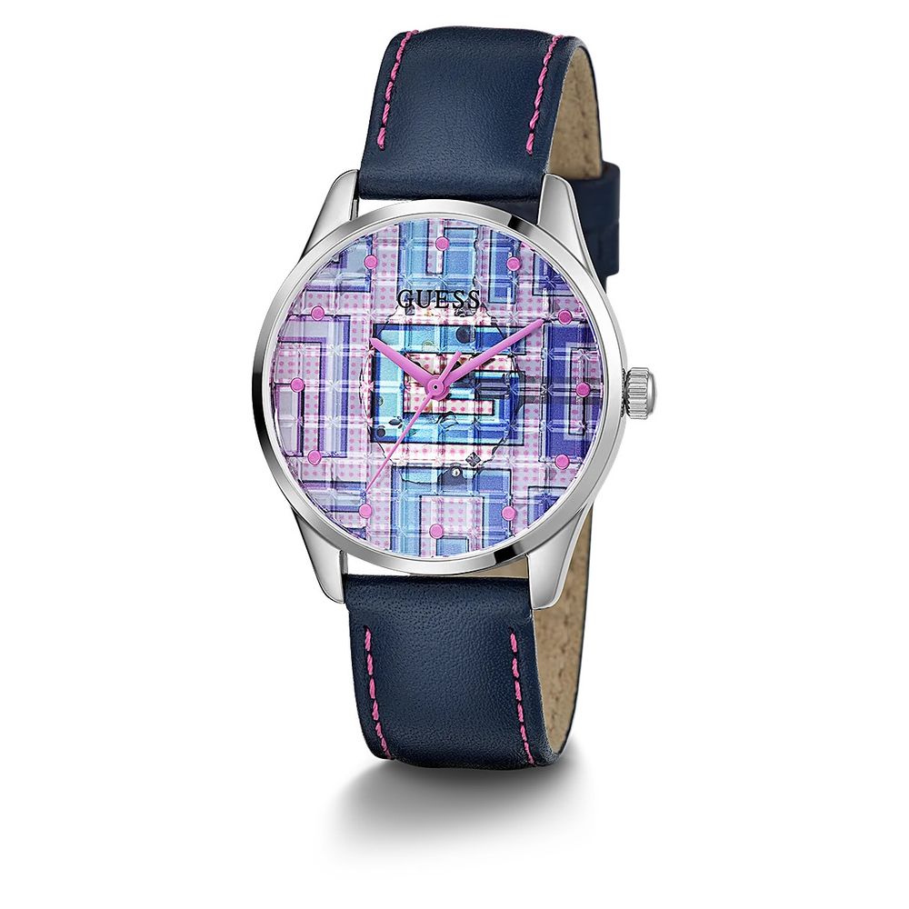 Montre G Block cuir bleu