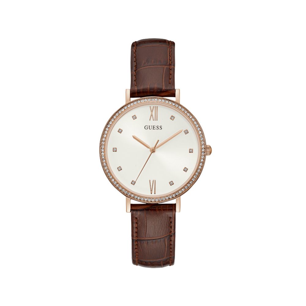 Montre quartz Cuir marron ivoire
