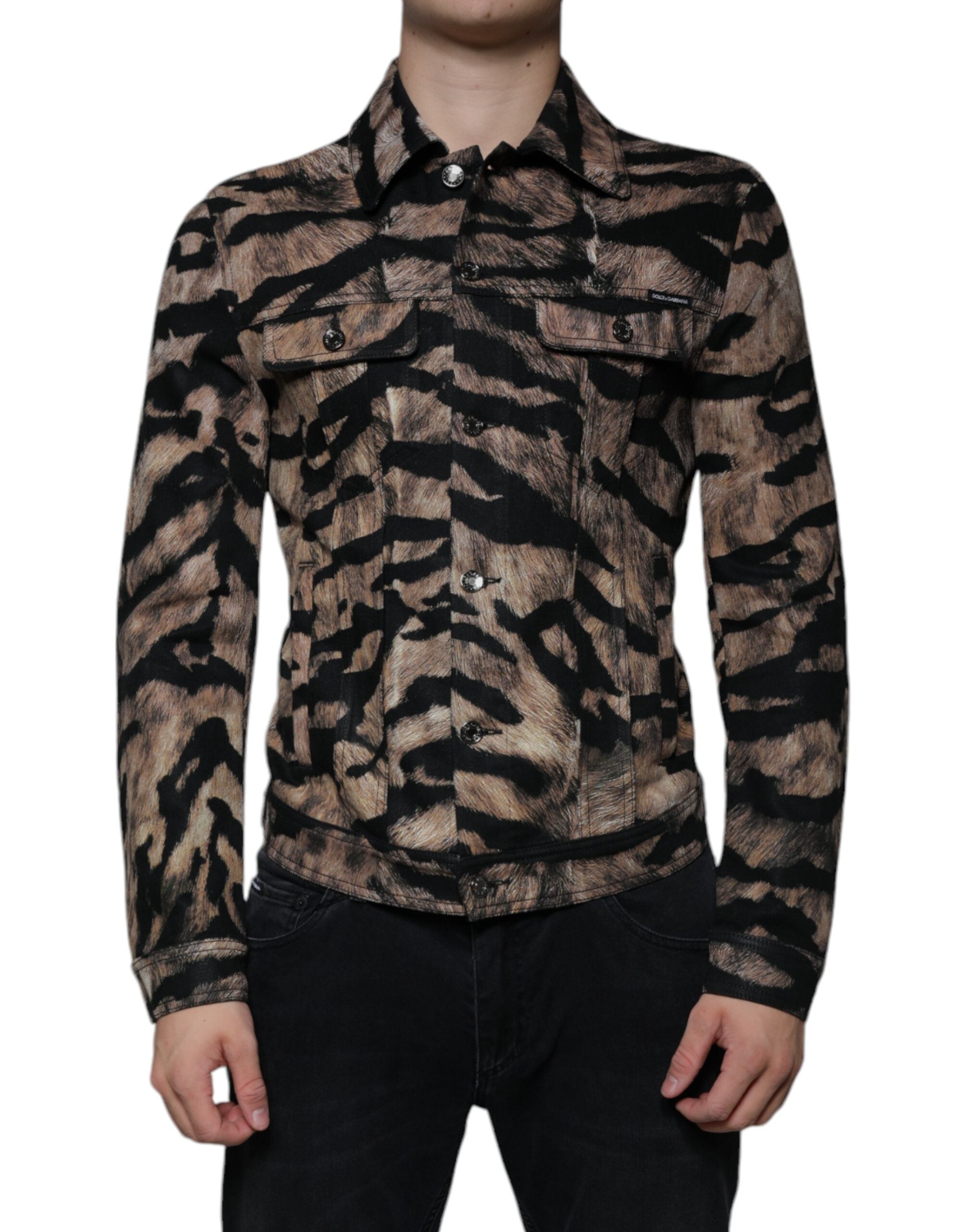 Veste Dolce & Gabbana à motifs tigre marron