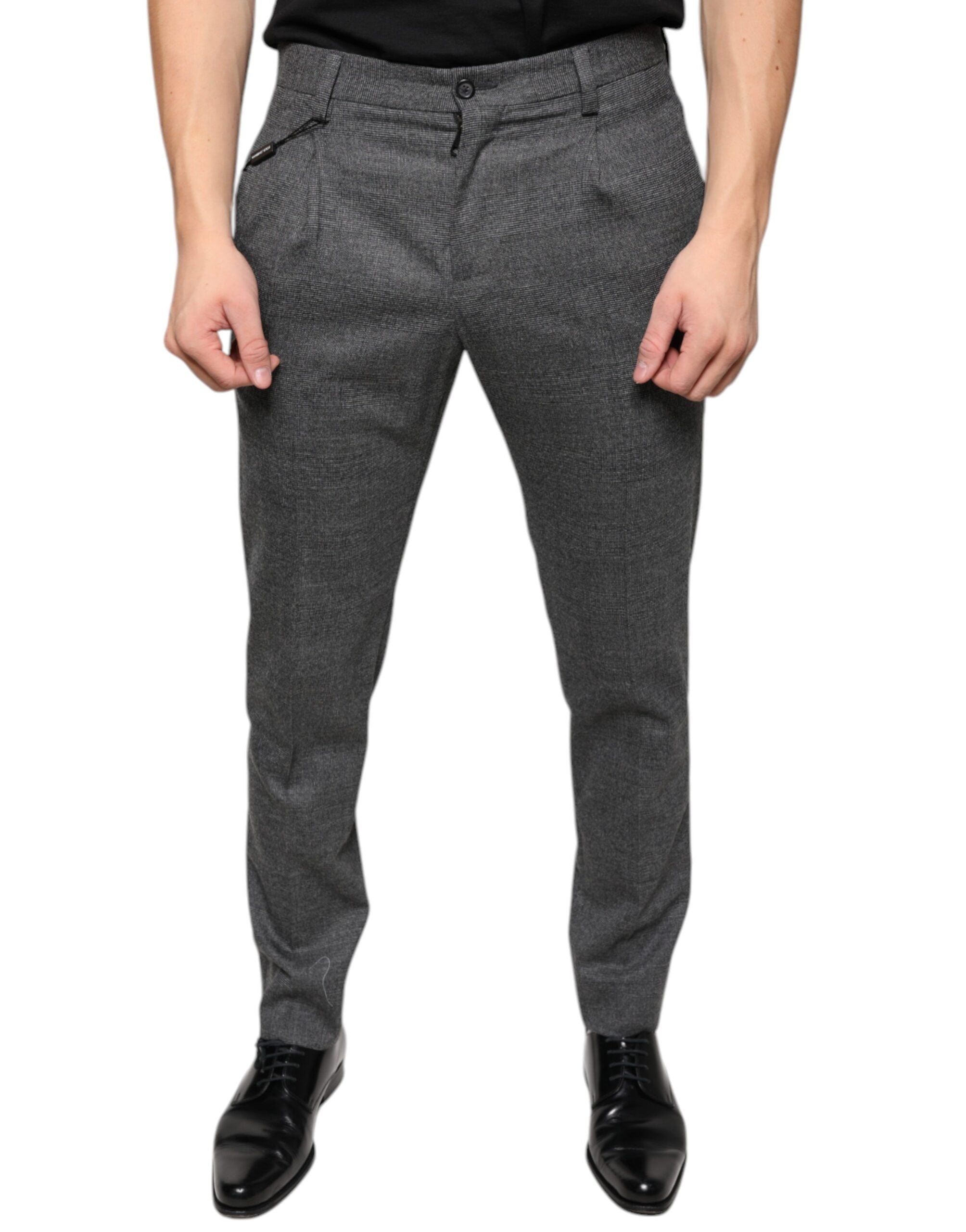 Pantalons Dolce & Gabbana gris à carreaux
