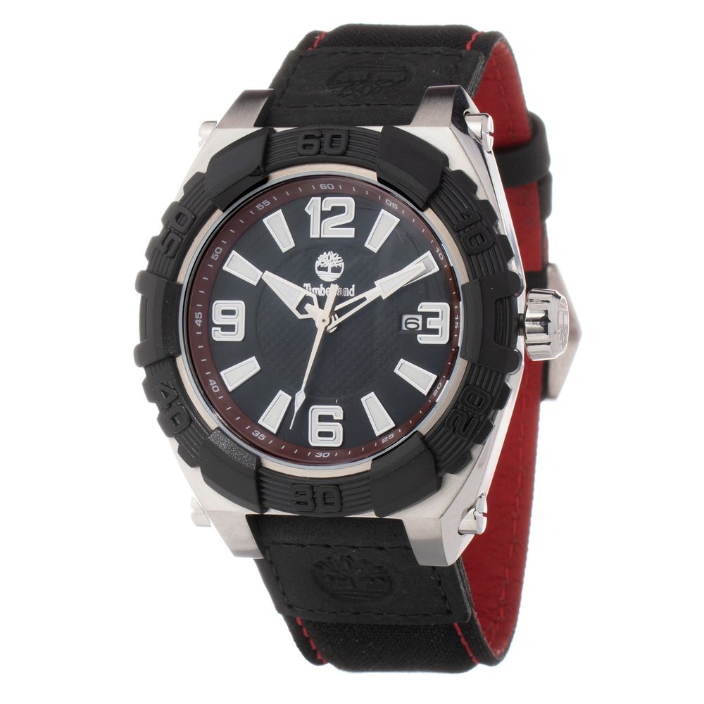 Montre quartz en cuir noire