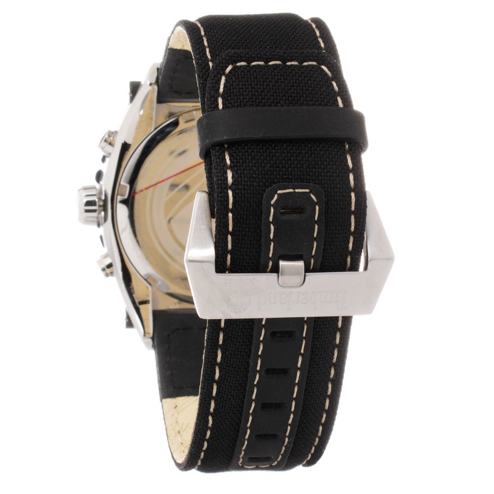 Montre Black Leather cadran blanc argentée