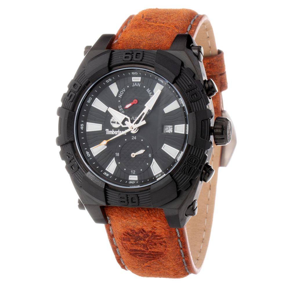 Montre Casio analogique en cuir marron