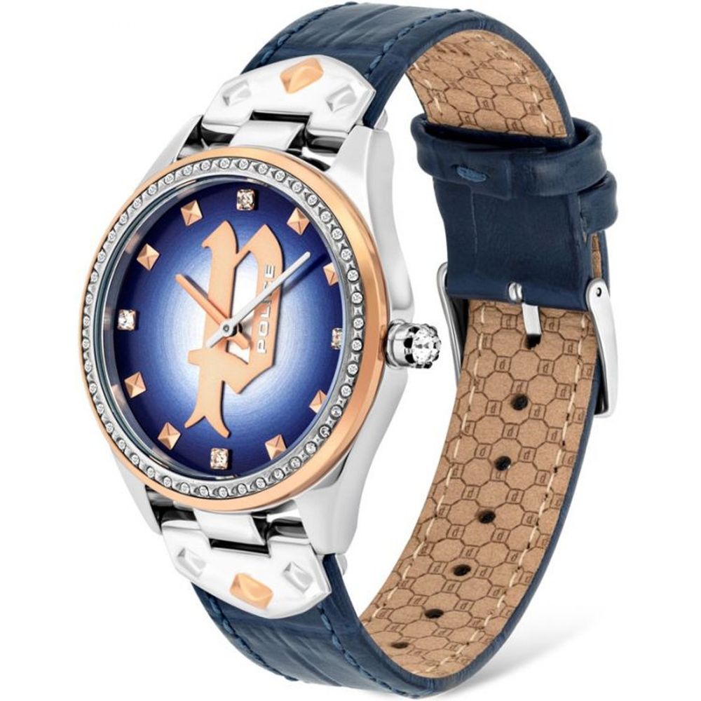 Montre Grey en cuir bleu