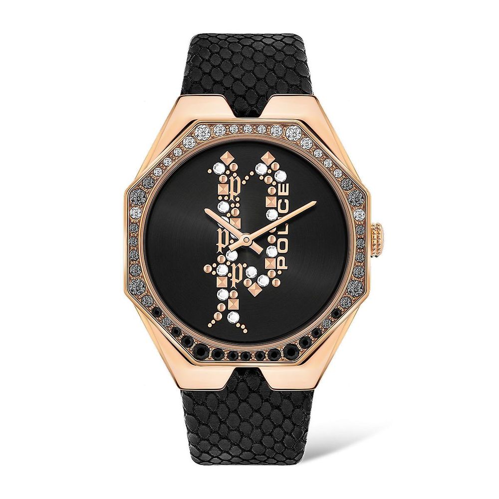 Montre en cuir noire