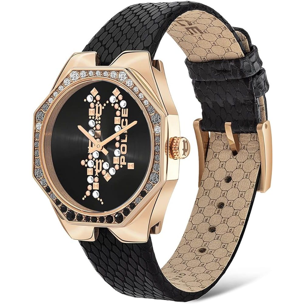 Montre en cuir noire