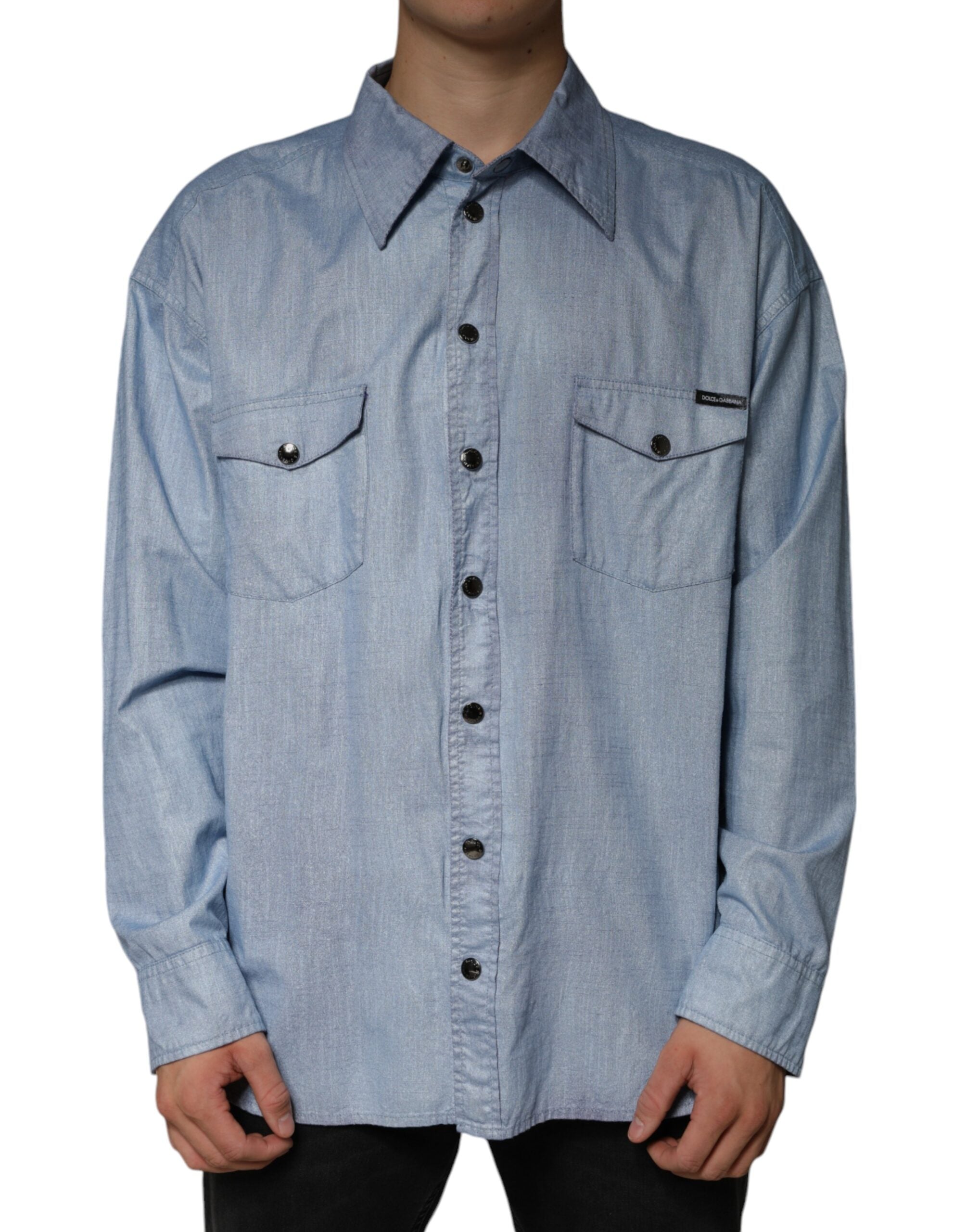 Chemise Dolce & Gabbana Button Down bleue claire