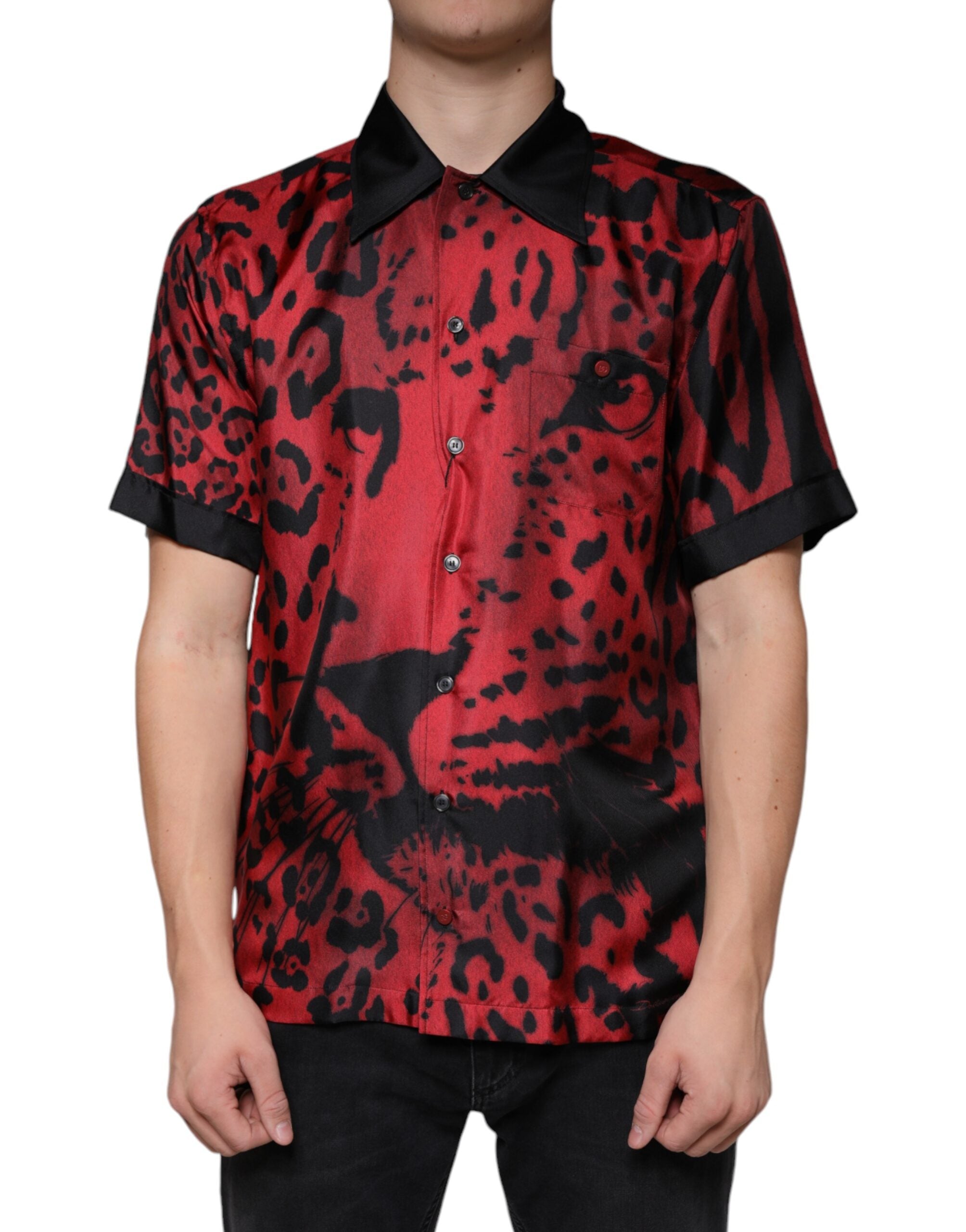Chemise Dolce & Gabbana léopard rouge