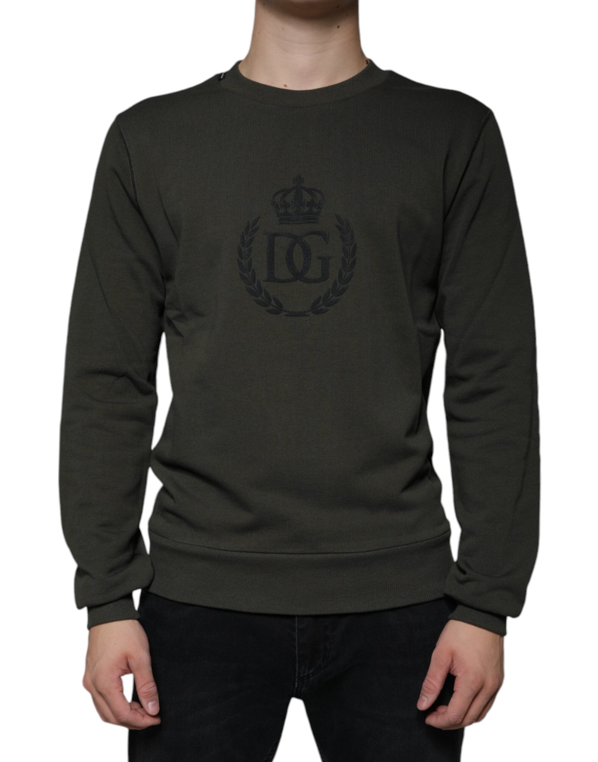 Pull Dolce & Gabbana DG crown vert armée